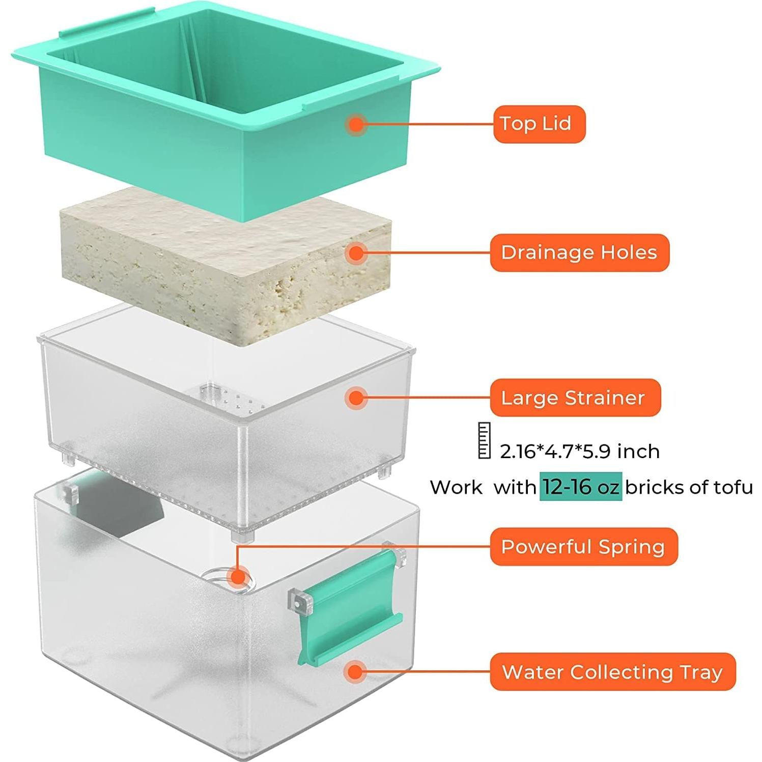 Prensa de Tofu Yarkor Grande 340-450 g, Apta para Lavavajillas