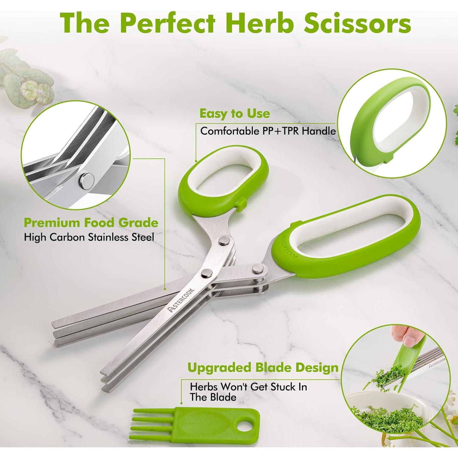 Juego de Tijeras de Hierbas Astercook 2 Pcs Acero Inoxidable