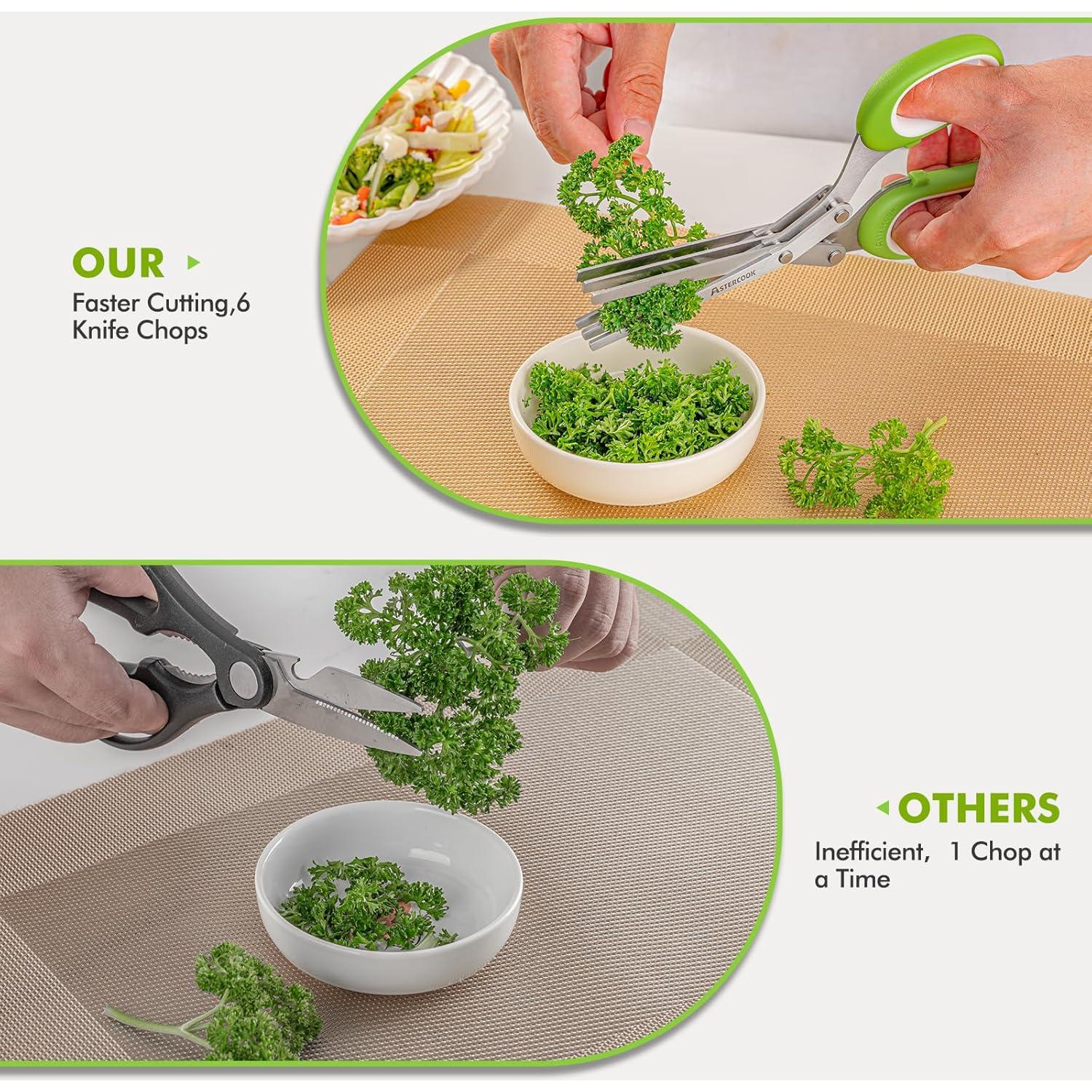 Juego de Tijeras de Hierbas Astercook 2 Pcs Acero Inoxidable