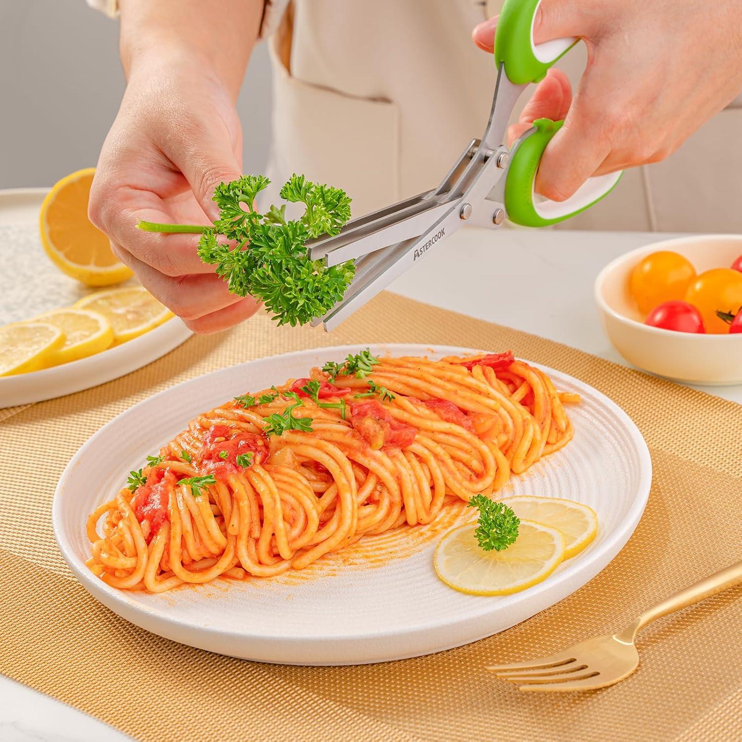 Juego de Tijeras de Hierbas Astercook 2 Pcs Acero Inoxidable