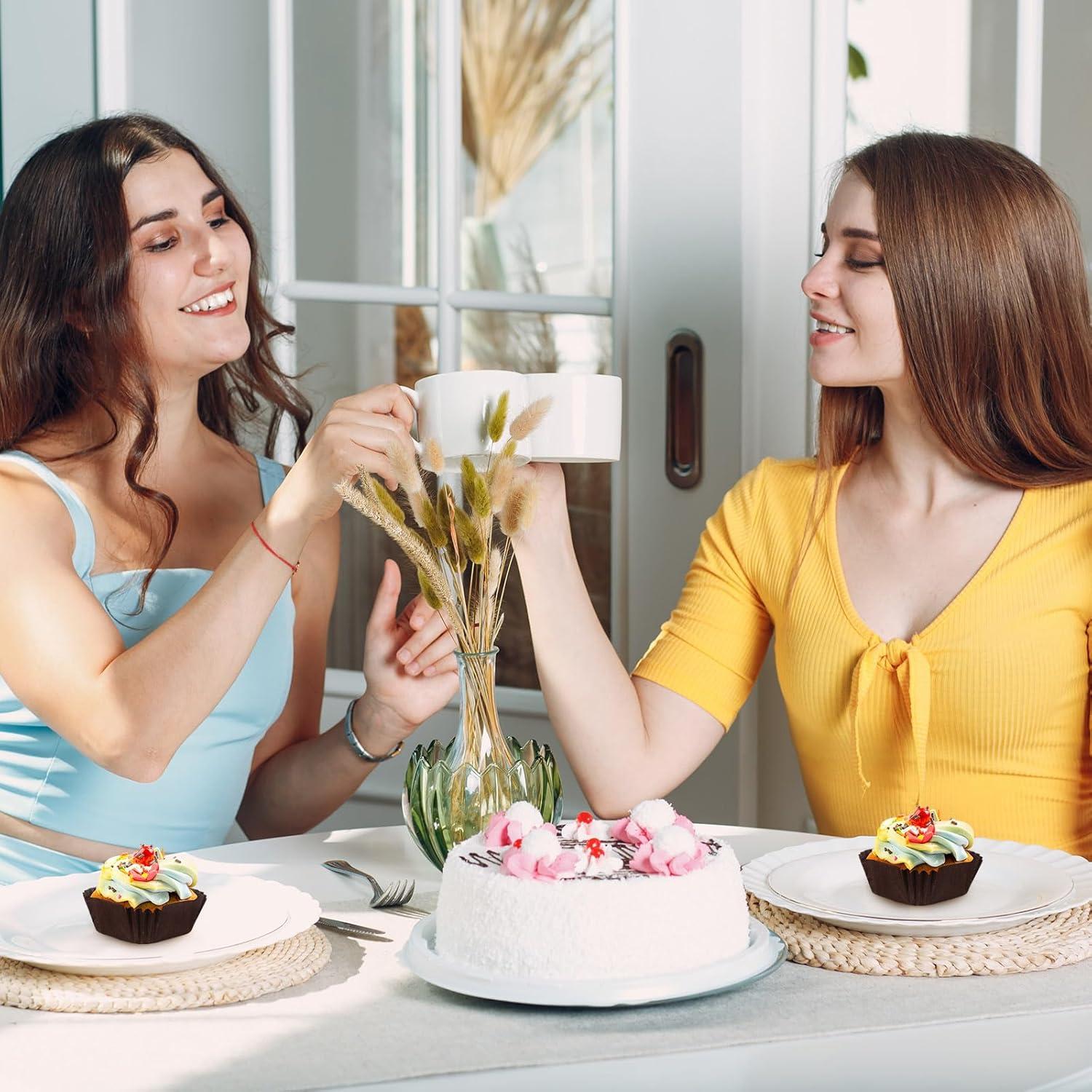 Forros de Cupcake Desechables Tanlade 350 Pcs Café 4.5 cm