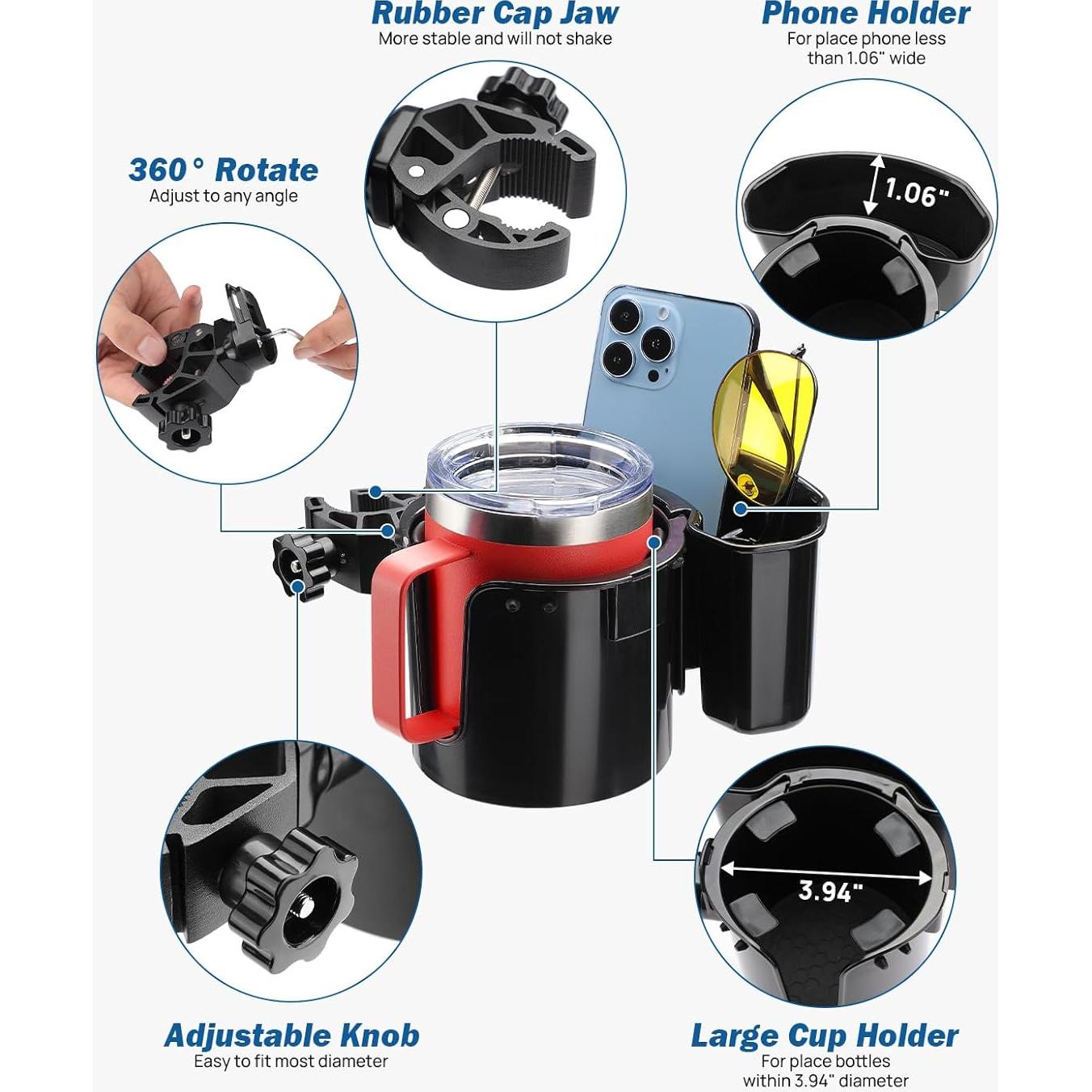 Soporte para Taza JOYTUTUS 2-en-1 con Almacenamiento Azul