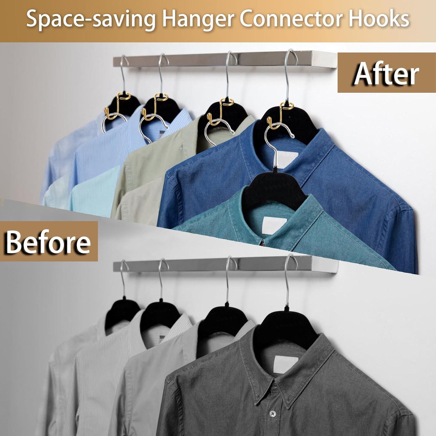 Ganchos Conectores de Perchas Kokone 30 Piezas Metal Dorado