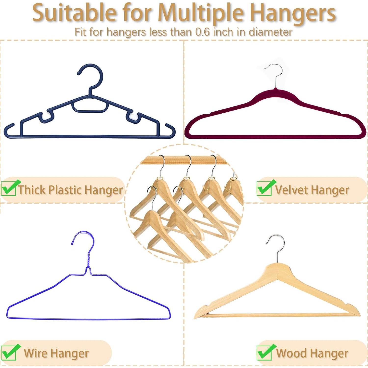 Ganchos Conectores de Perchas Kokone 30 Piezas Metal Dorado