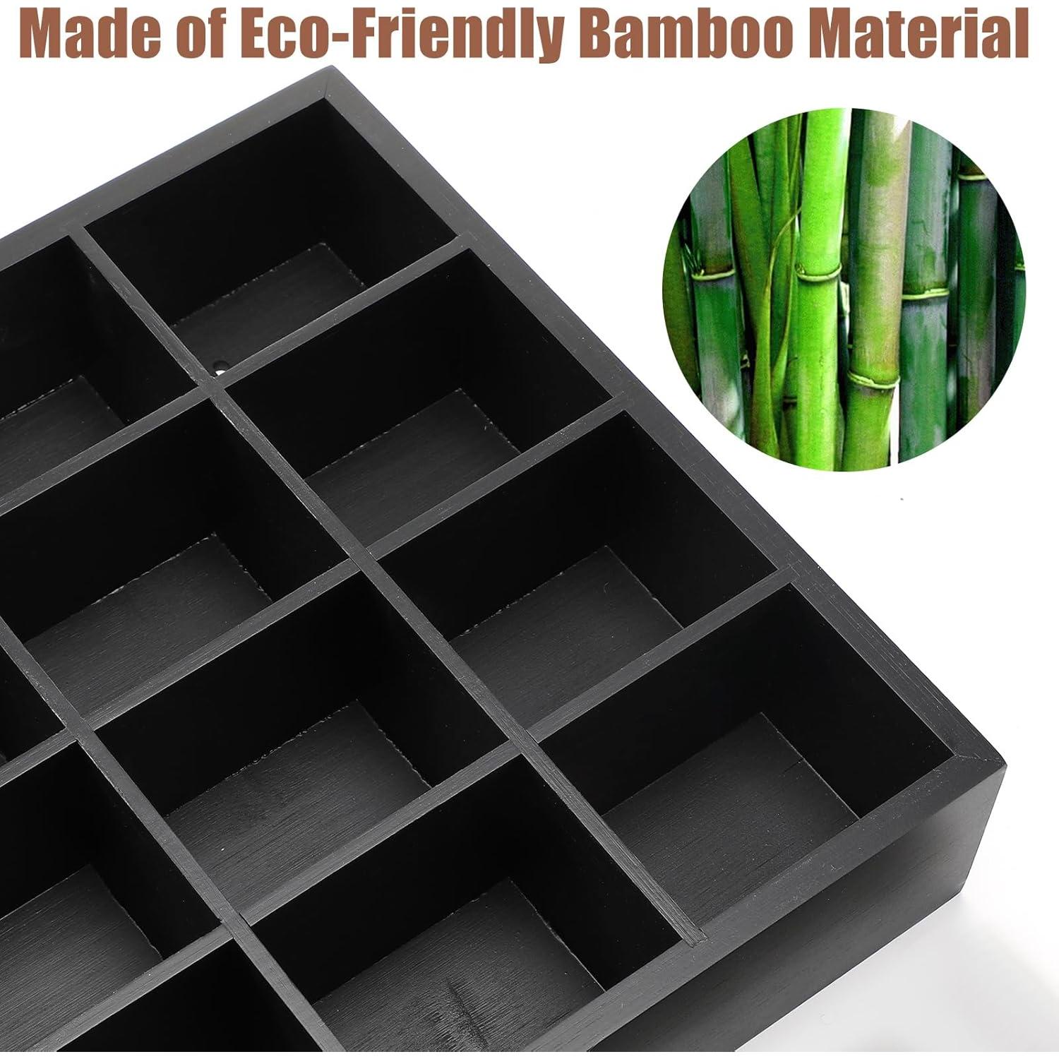 Organizador de Corbatas Wesiti de Bambú con 16 Compartimentos