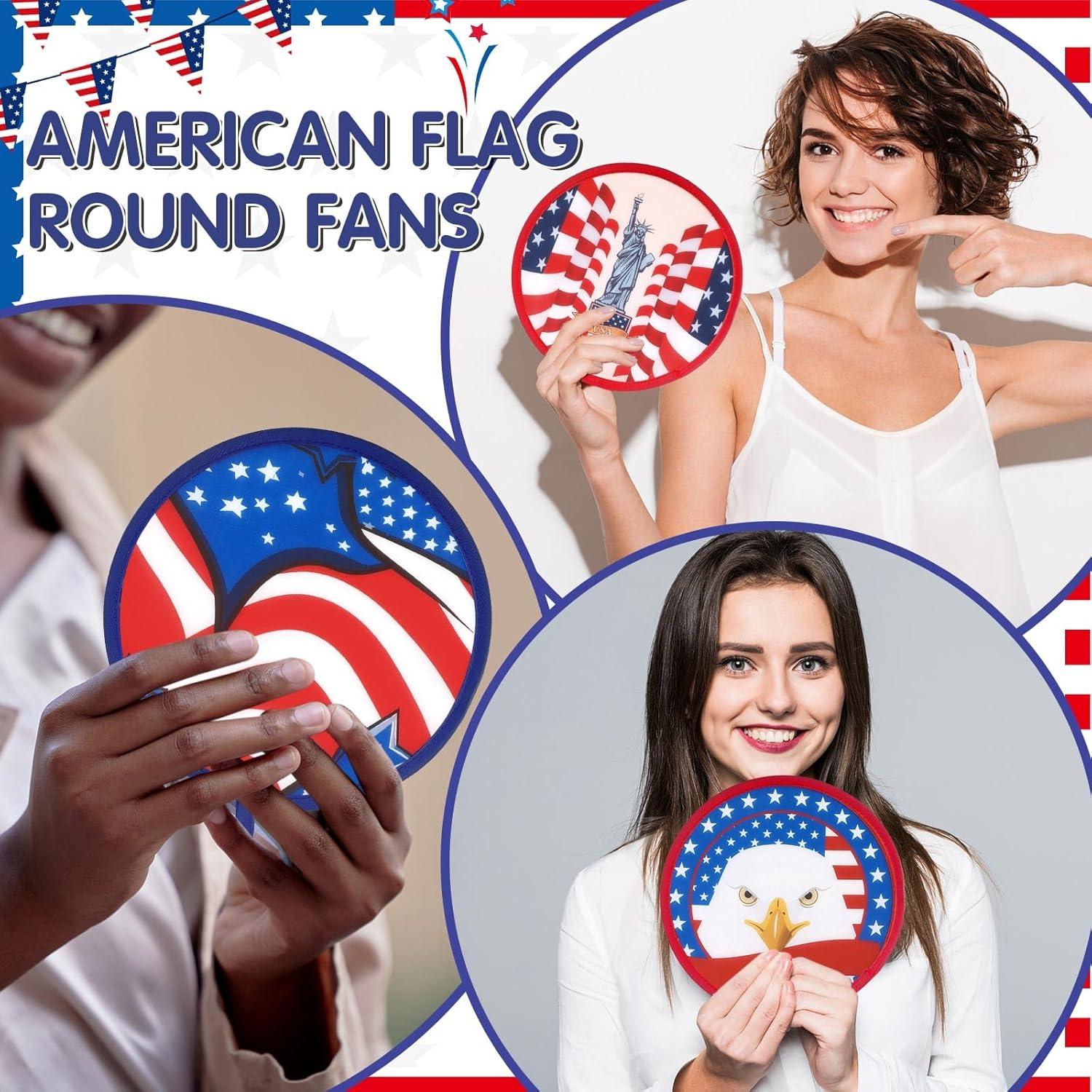 Ventiladores de Mano Plegables Marsui 12 Pcs Patrióticos 21 cm