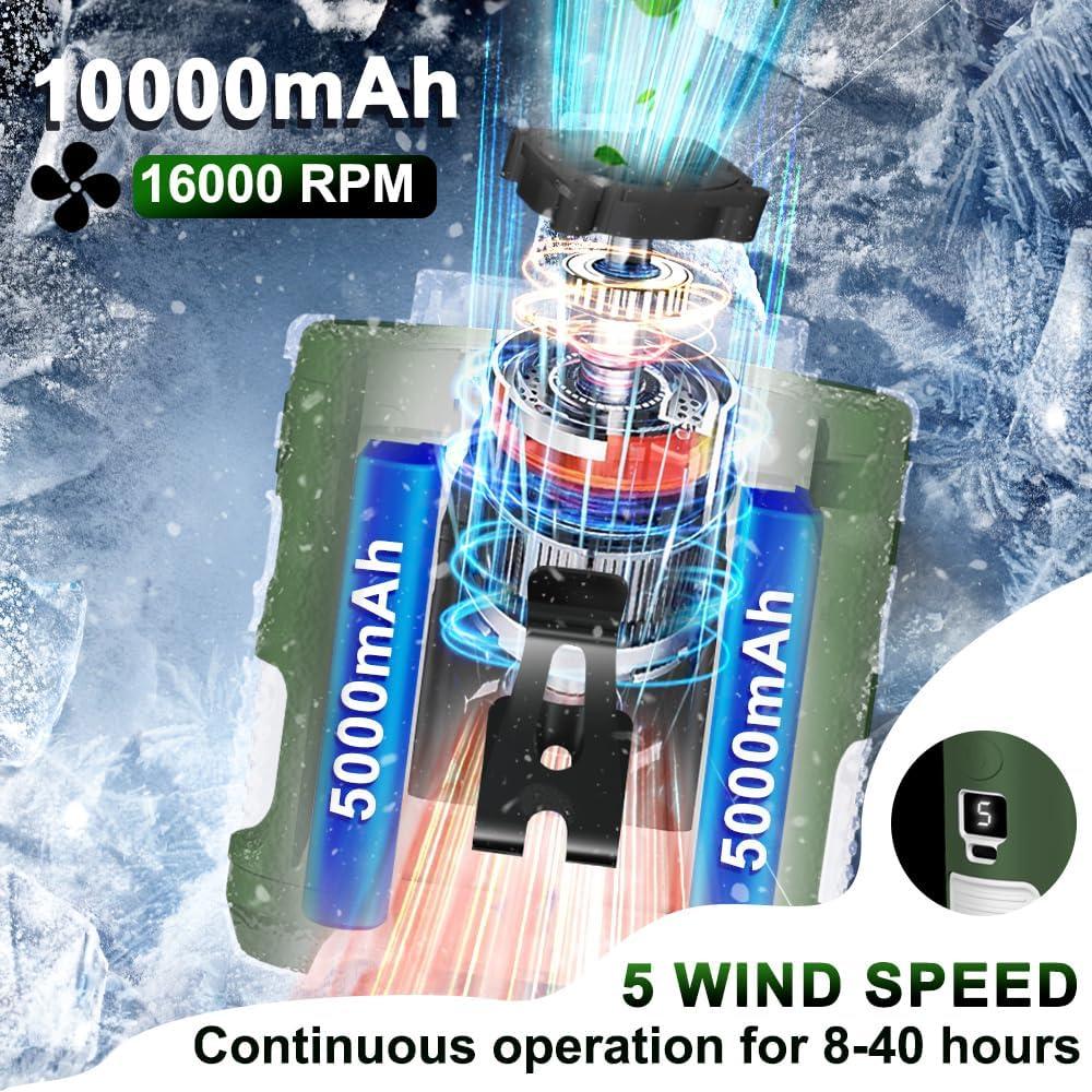 Ventilador Personal Portátil MRDIYFUN K50S 16000mAh Verde