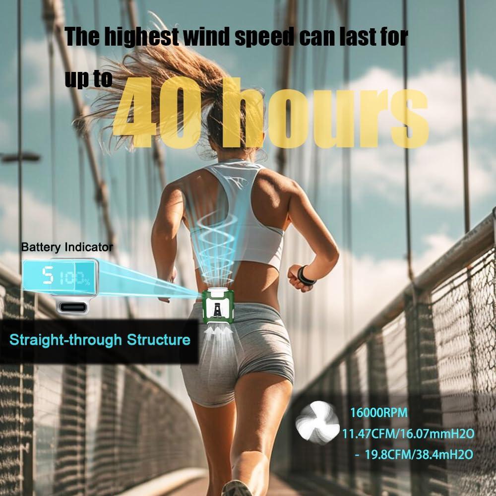 Ventilador Personal Portátil MRDIYFUN K50S 16000mAh Verde