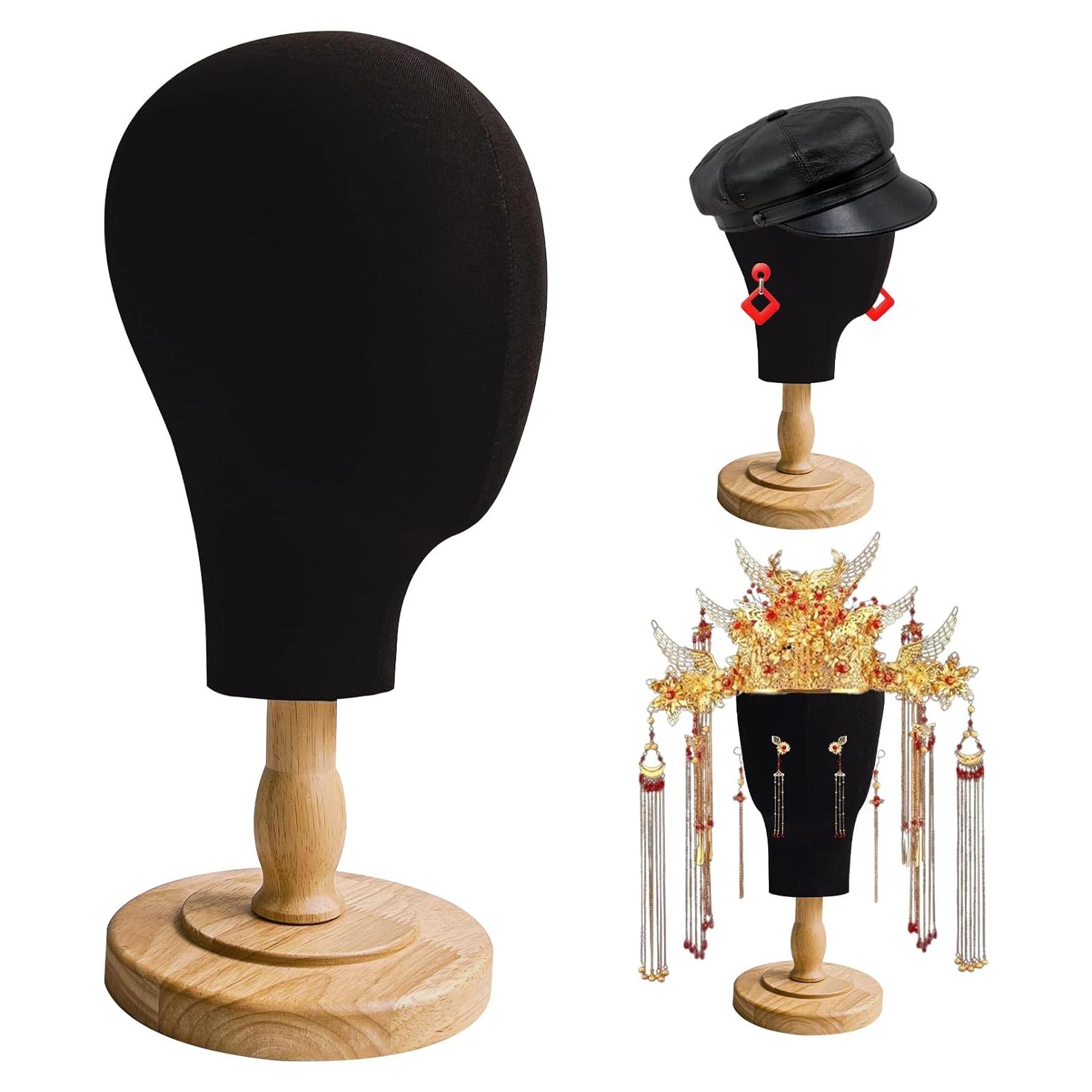 Cabeza de Maniquí Negra CHADWICK para Pelucas y Sombreros 38 cm