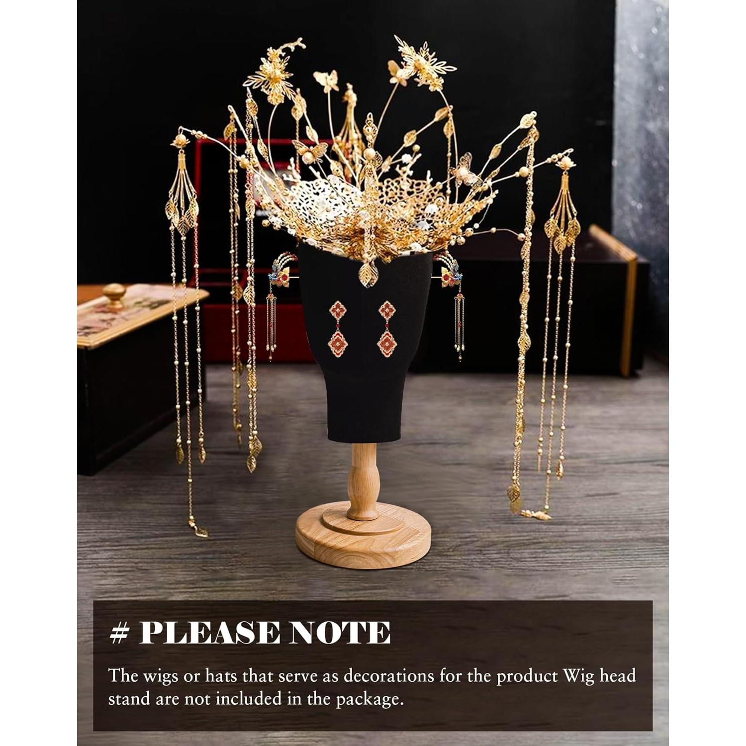 Cabeza de Maniquí Negra CHADWICK para Pelucas y Sombreros 38 cm