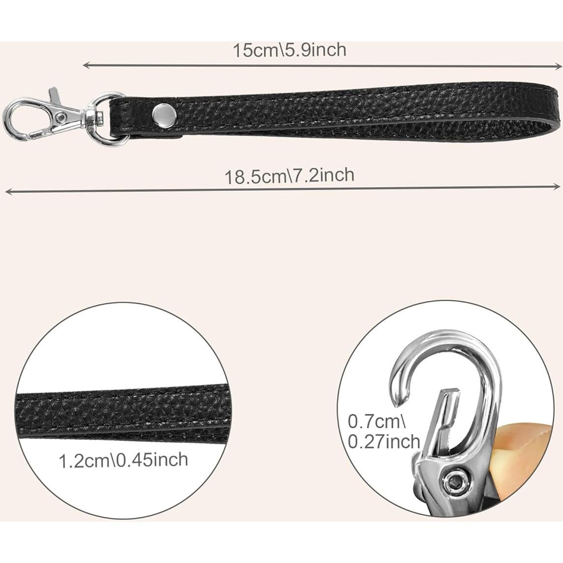 Correa de Muñeca de Cuero Genuino para Llavero y Cartera