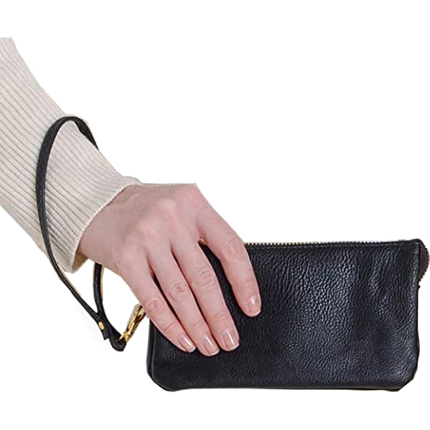 Correa de Muñeca de Cuero Genuino para Llavero y Cartera