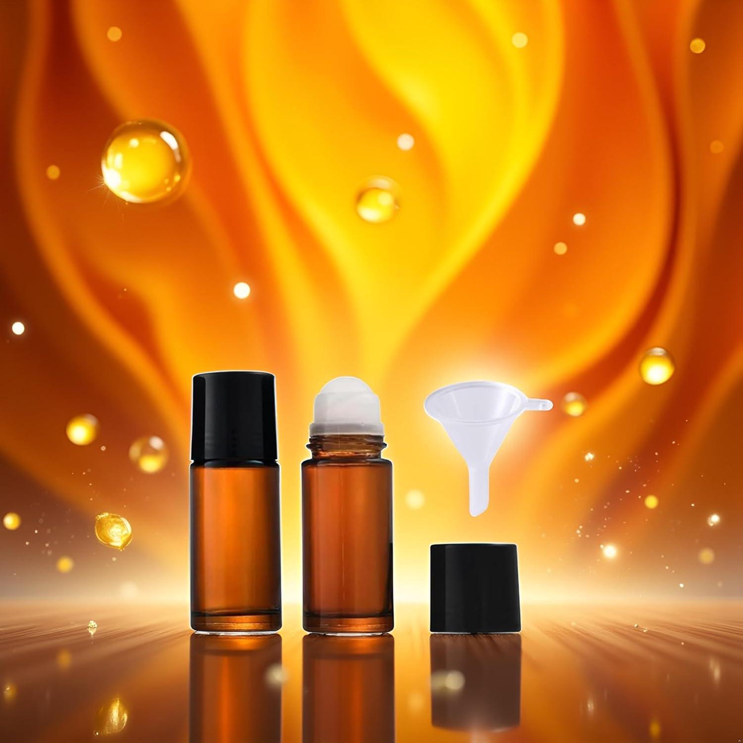 Juego de 2 Botellas Roll-on de Vidrio Marrón 30ml Mozff