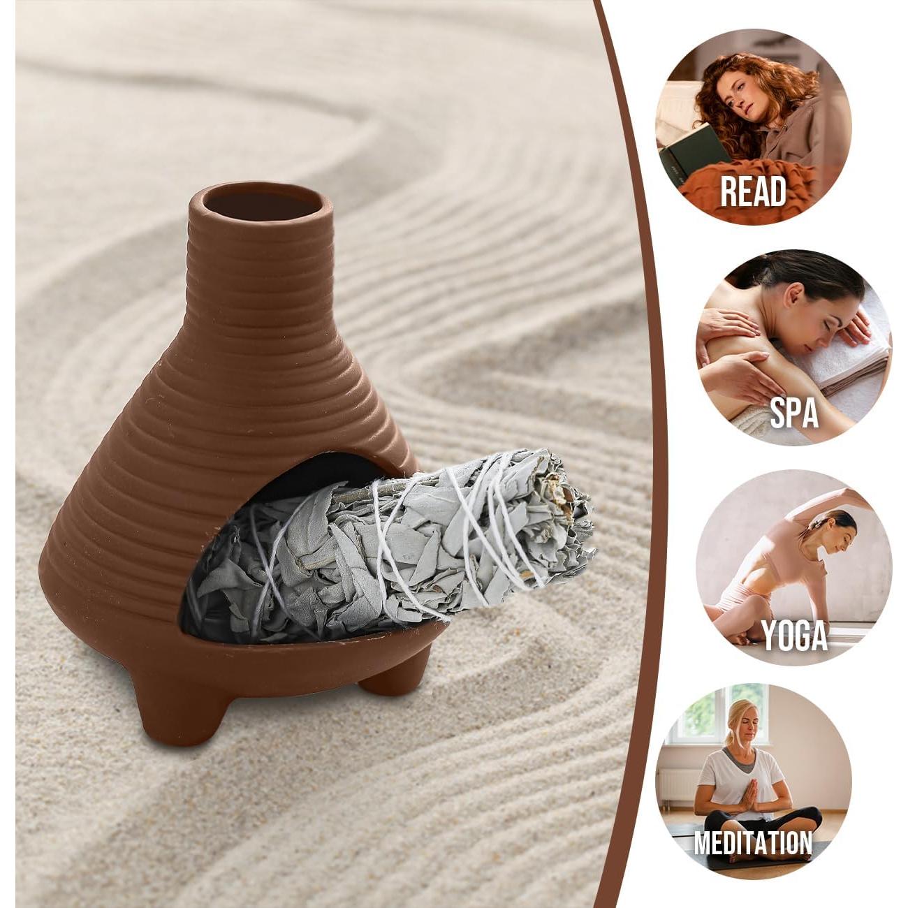 Soporte de Palo Santo Cerámica XINXINGDINGSHENG Marrón