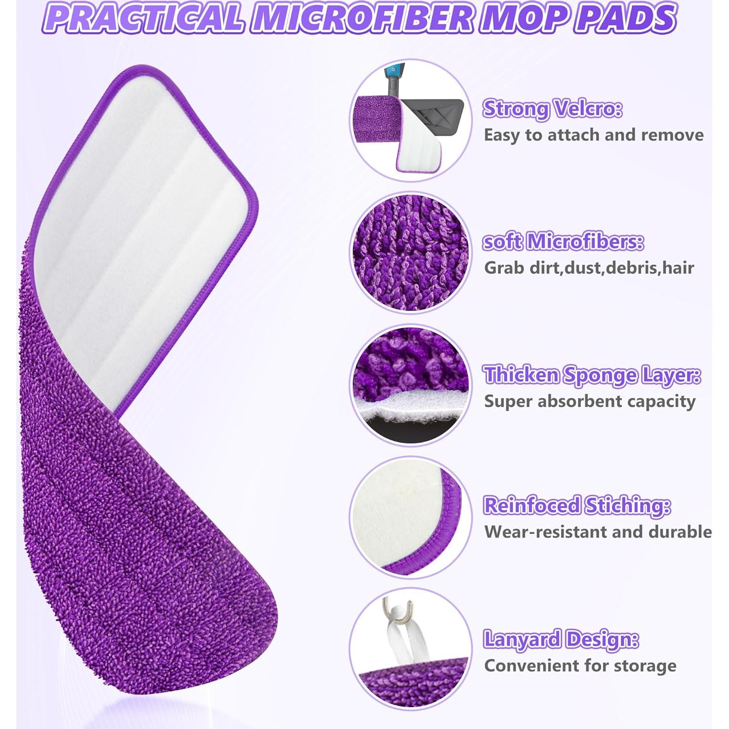 4 Almohadillas Reutilizables Microfibra BPAWA 15" para Mopa