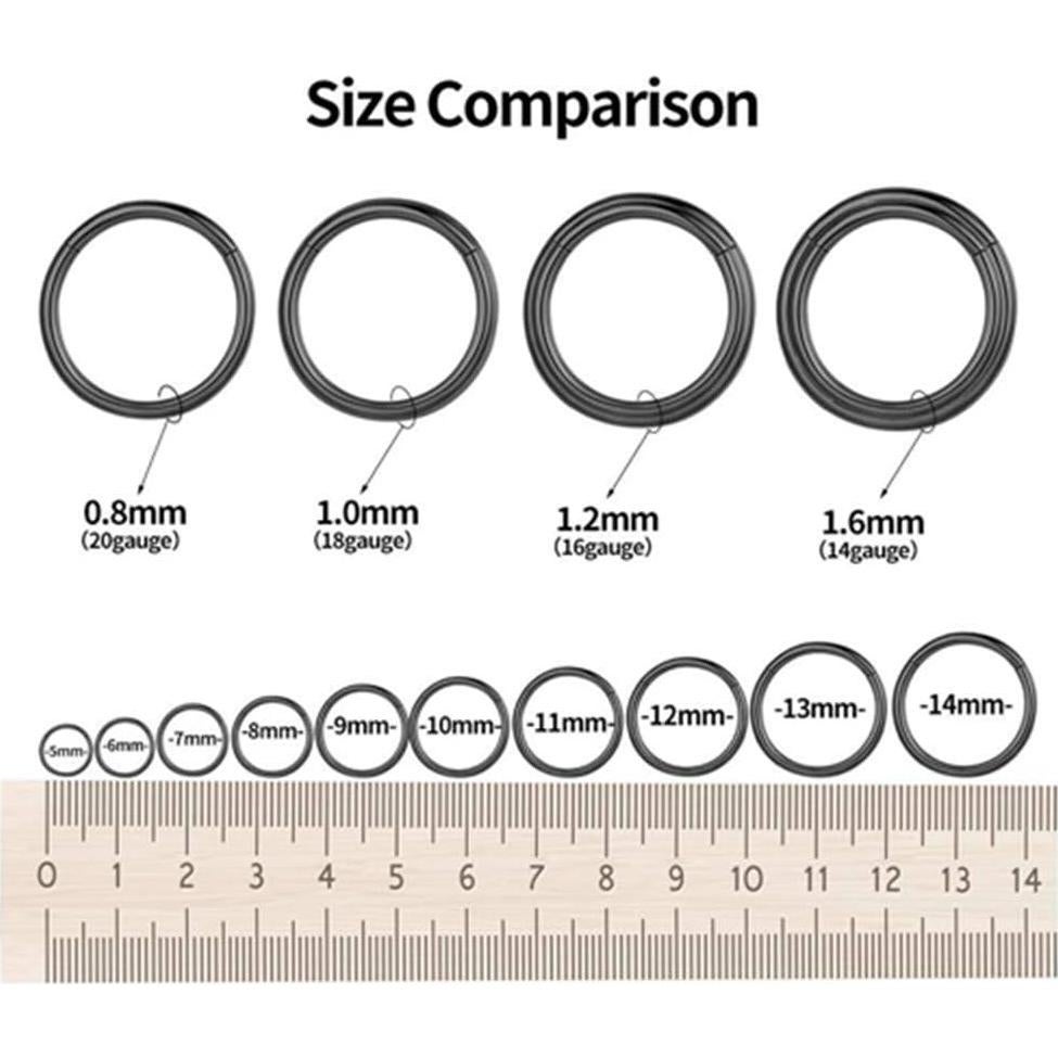 Anillo de Nariz Hipoalergénico Acero Quirúrgico 316L 14G 6mm