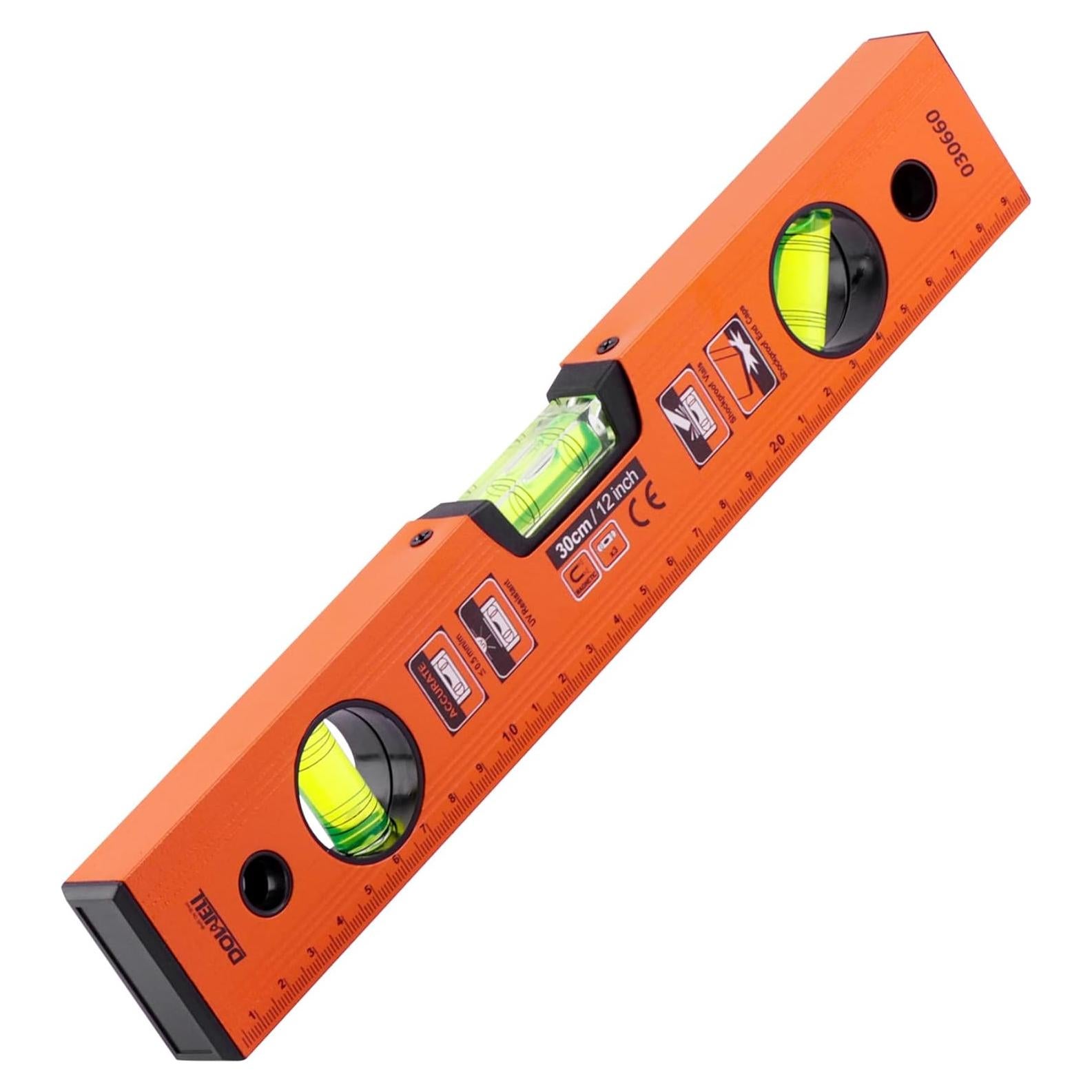 Nivel de Burbuja Magnético DOWELL 12" (300mm) 3 Viales