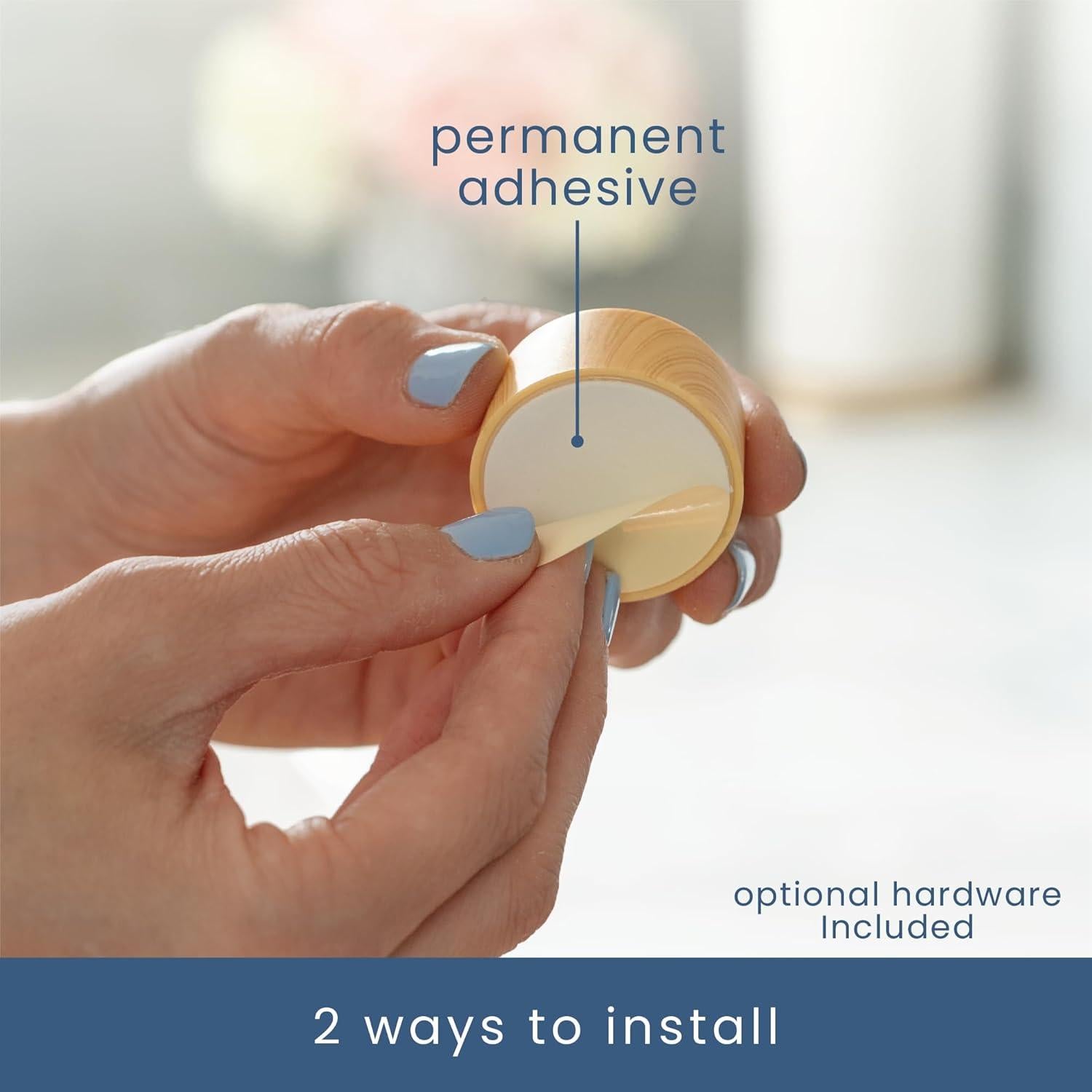 Ganchos Adhesivos Redondos S&T INC. para Toallas - Paquete de 4