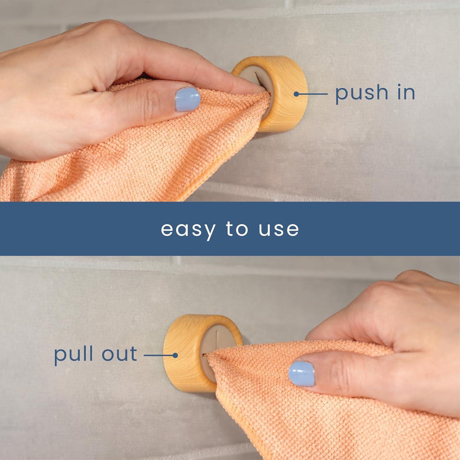 Ganchos Adhesivos Redondos S&T INC. para Toallas - Paquete de 4