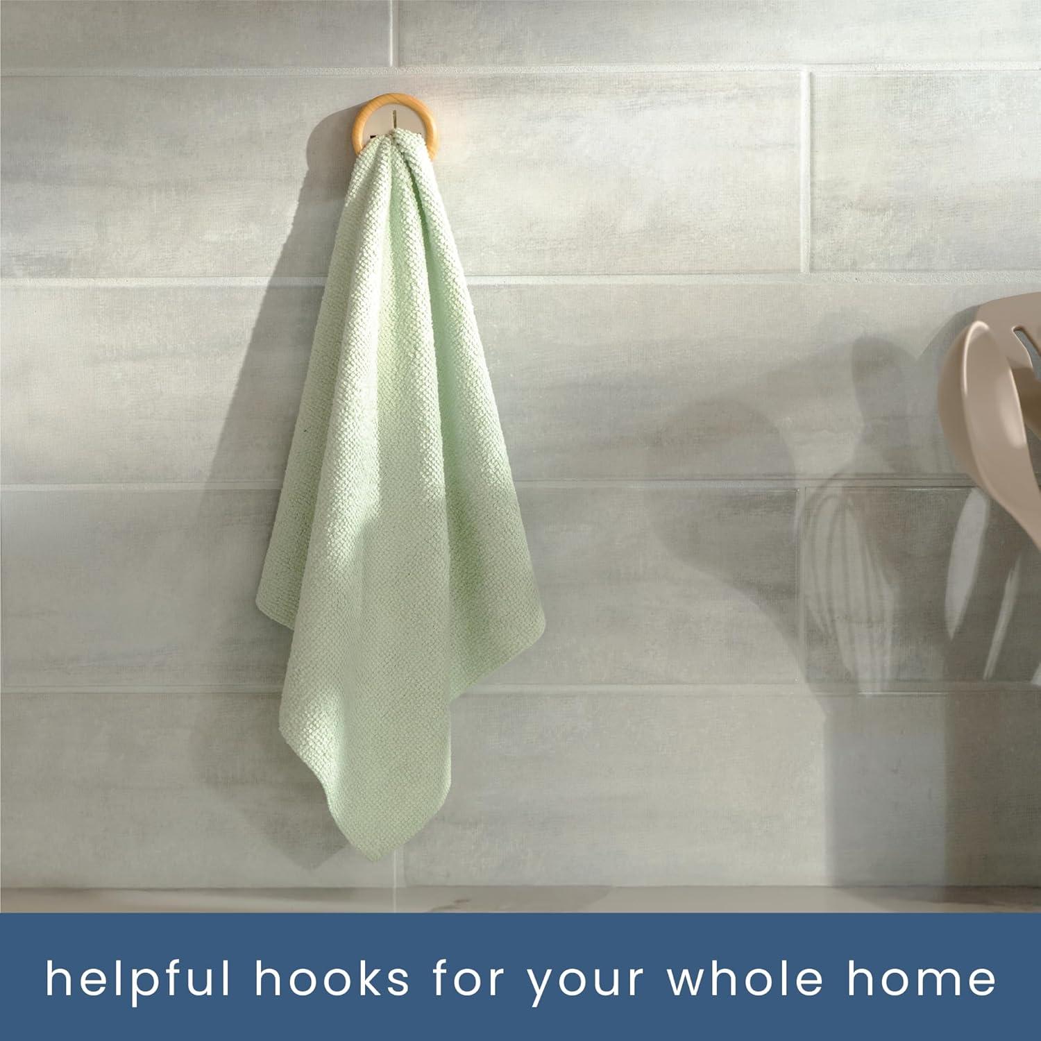 Ganchos Adhesivos Redondos S&T INC. para Toallas - Paquete de 4