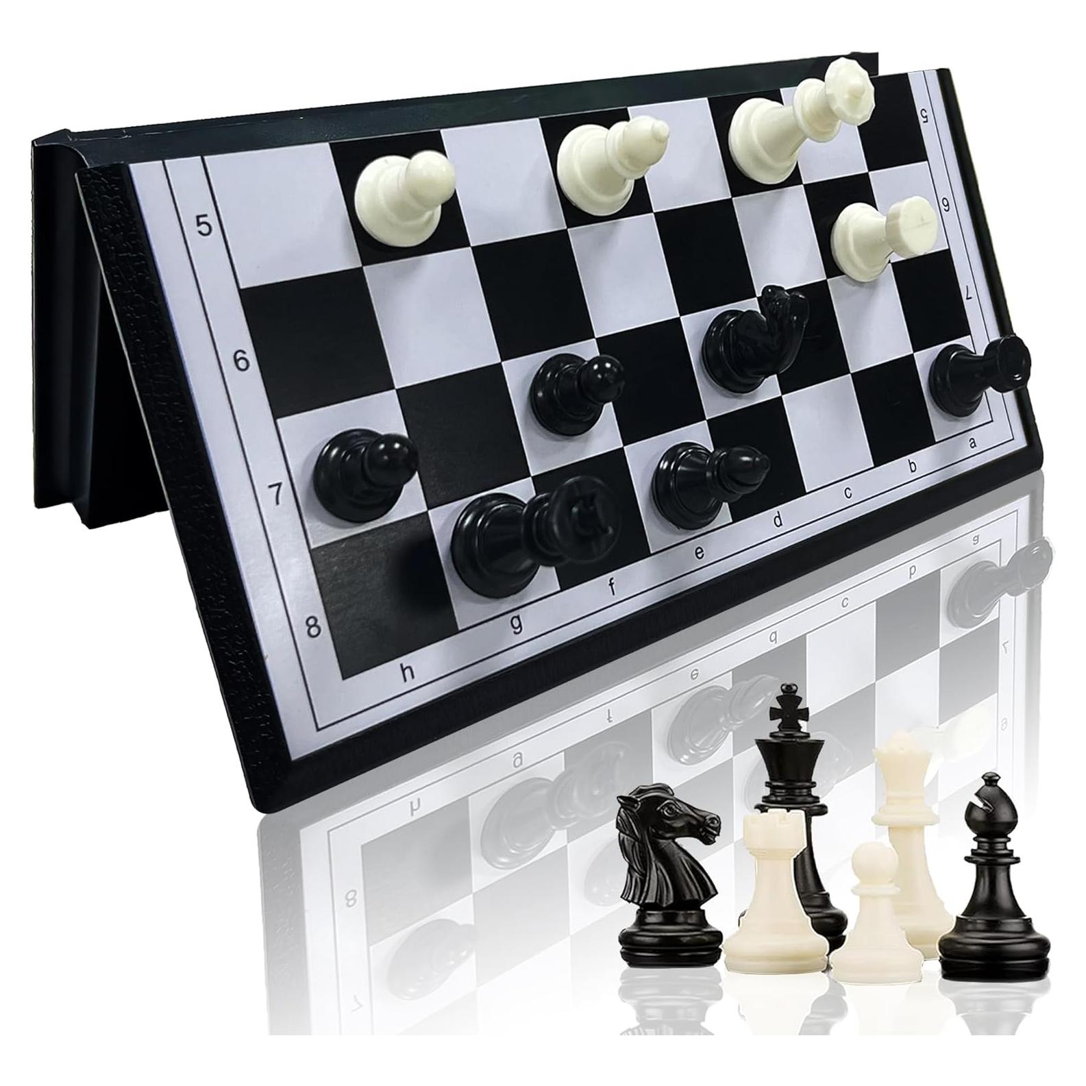 Juego de Ajedrez de Viaje Plegable KIDAMI Magnético 20.3x10.2 cm