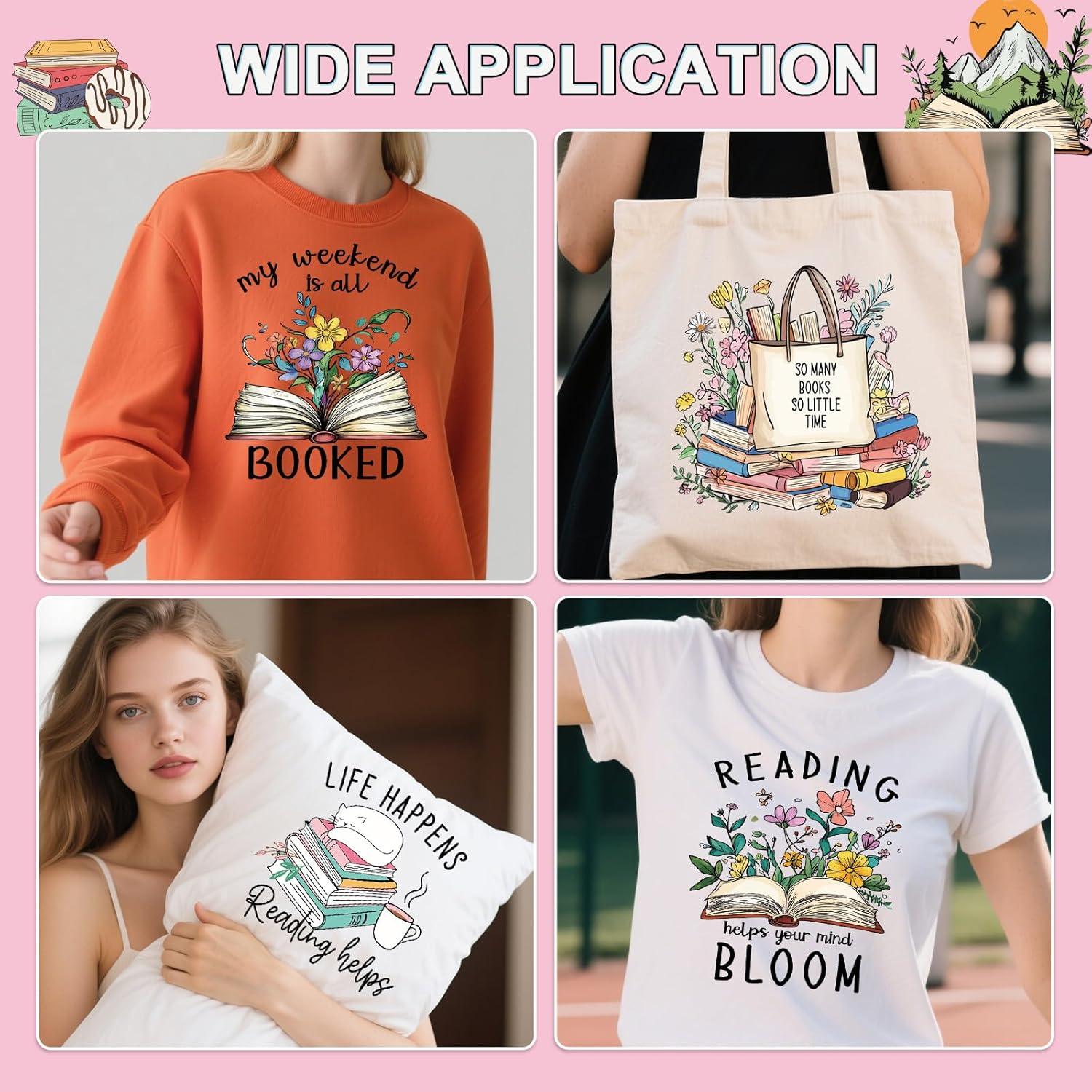 Transferencias de Planchar Falueqg - 20 Piezas Libros 20x20 cm