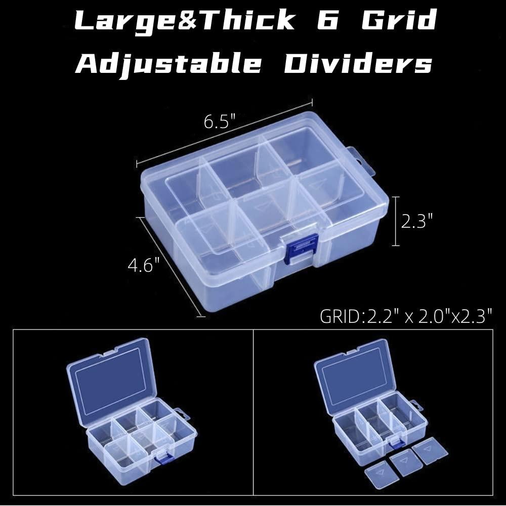 Caja de Almacenamiento Plástica TOHOCH 6 Compartimentos 16.5x11.7 cm