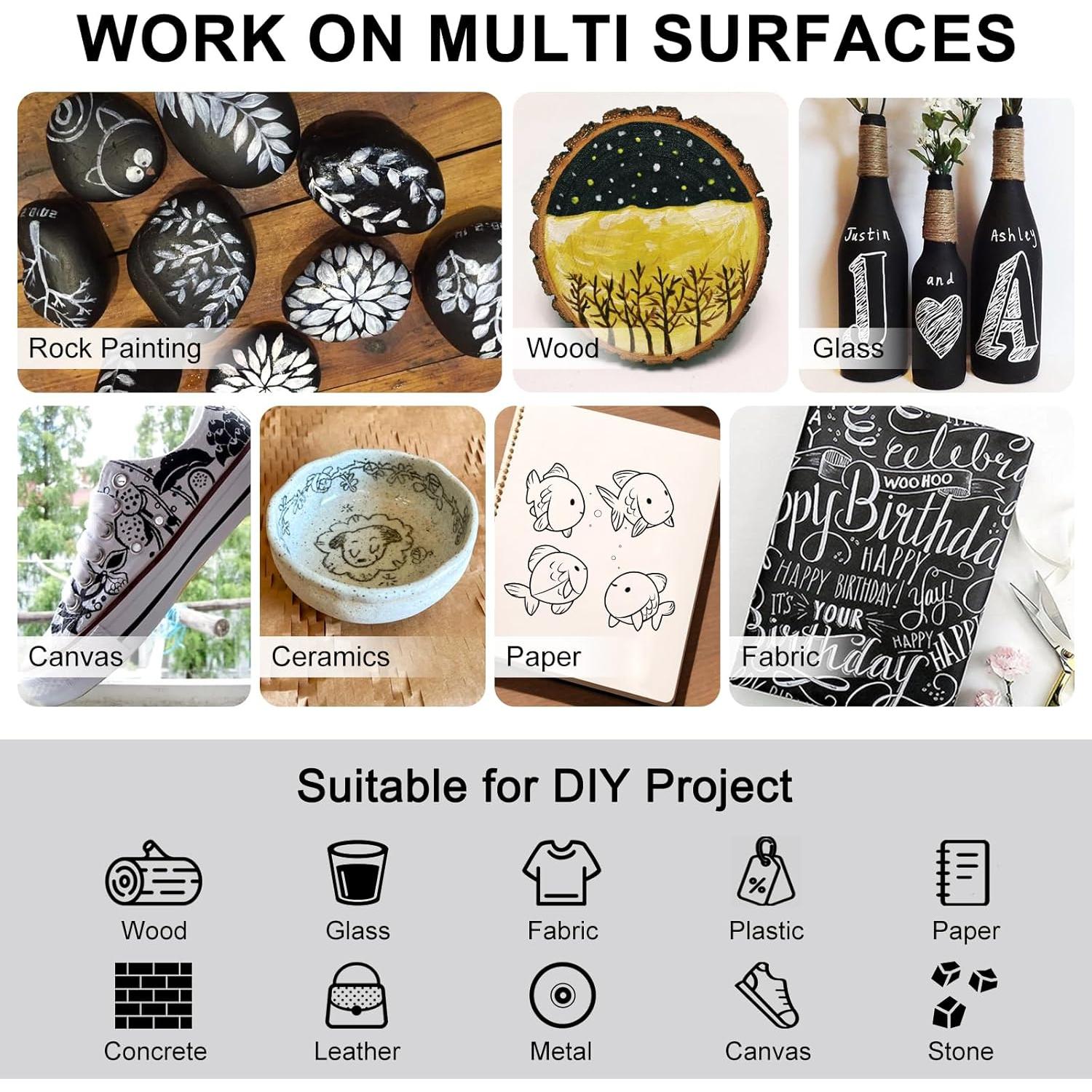 Marcadores de Pintura Acrílica HuiSikoo - Paquete de 4 Doble Punta