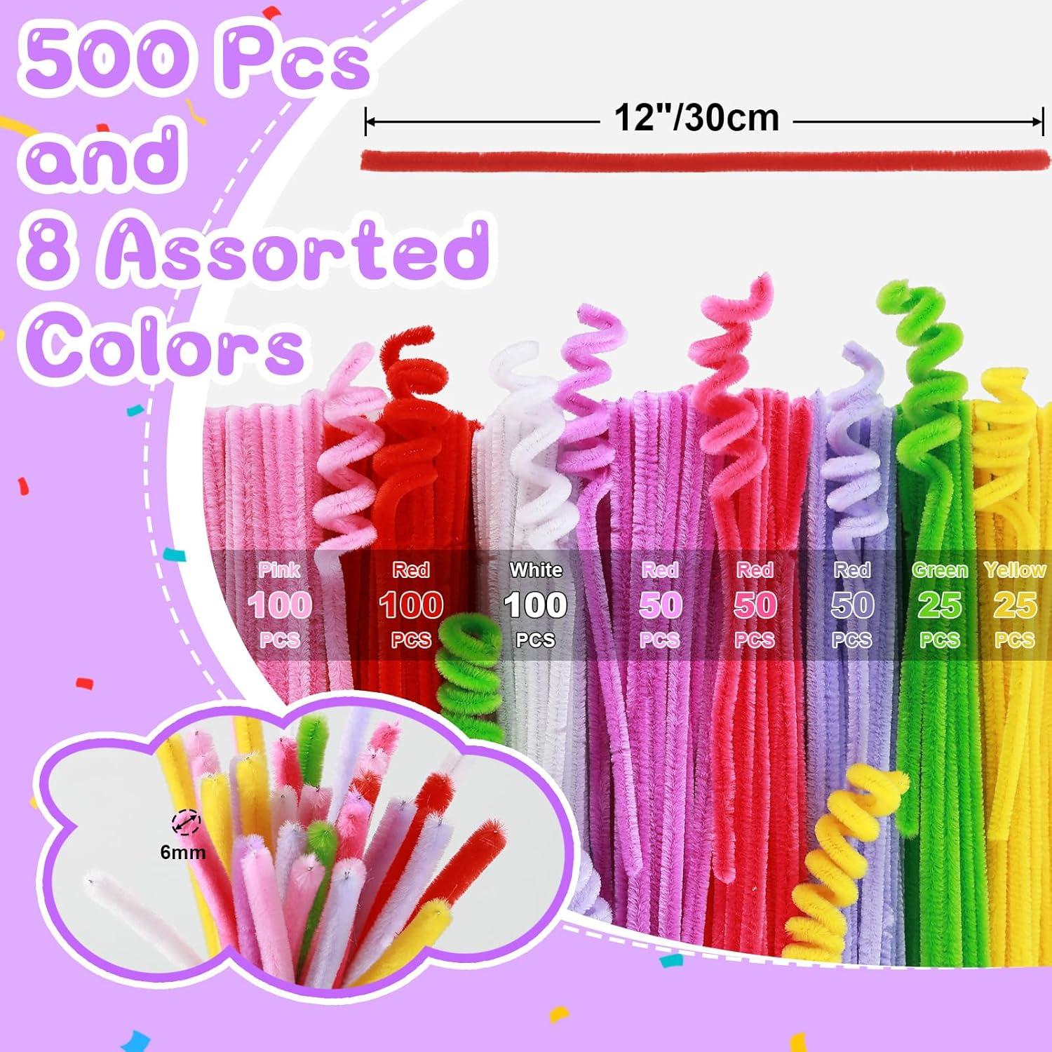 Limpiapipas Yalumo 500 Piezas 8 Colores para Manualidades