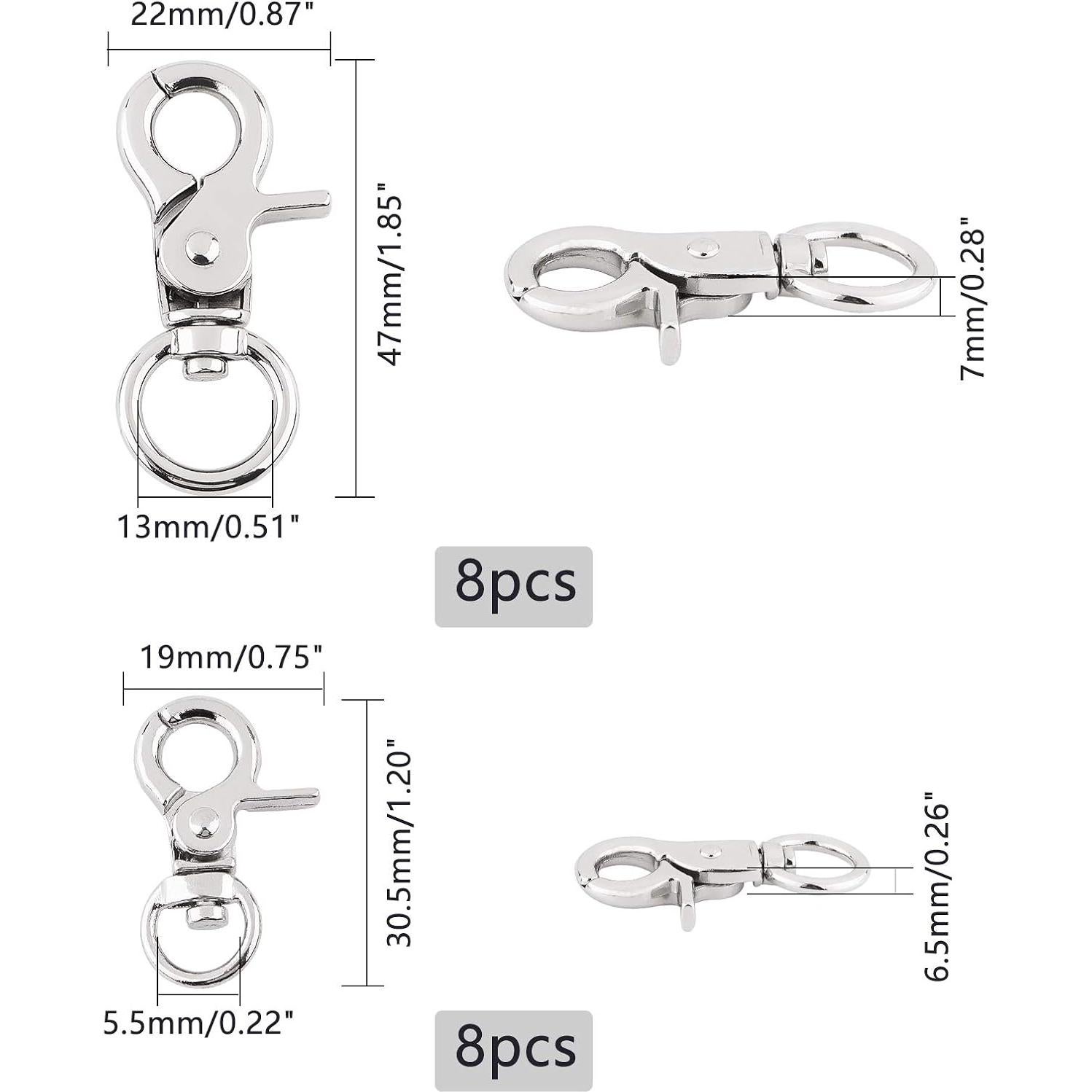 Ganchos de Traba de Langosta Metal PH PandaHall 16 Pcs