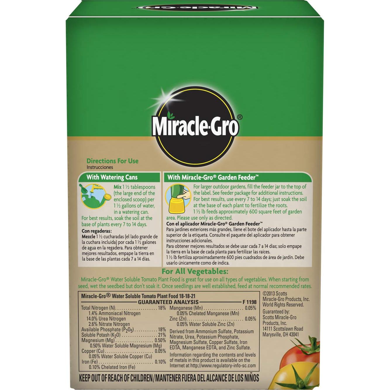 Alimento para Plantas de Tomate Miracle-Gro 0.68 kg