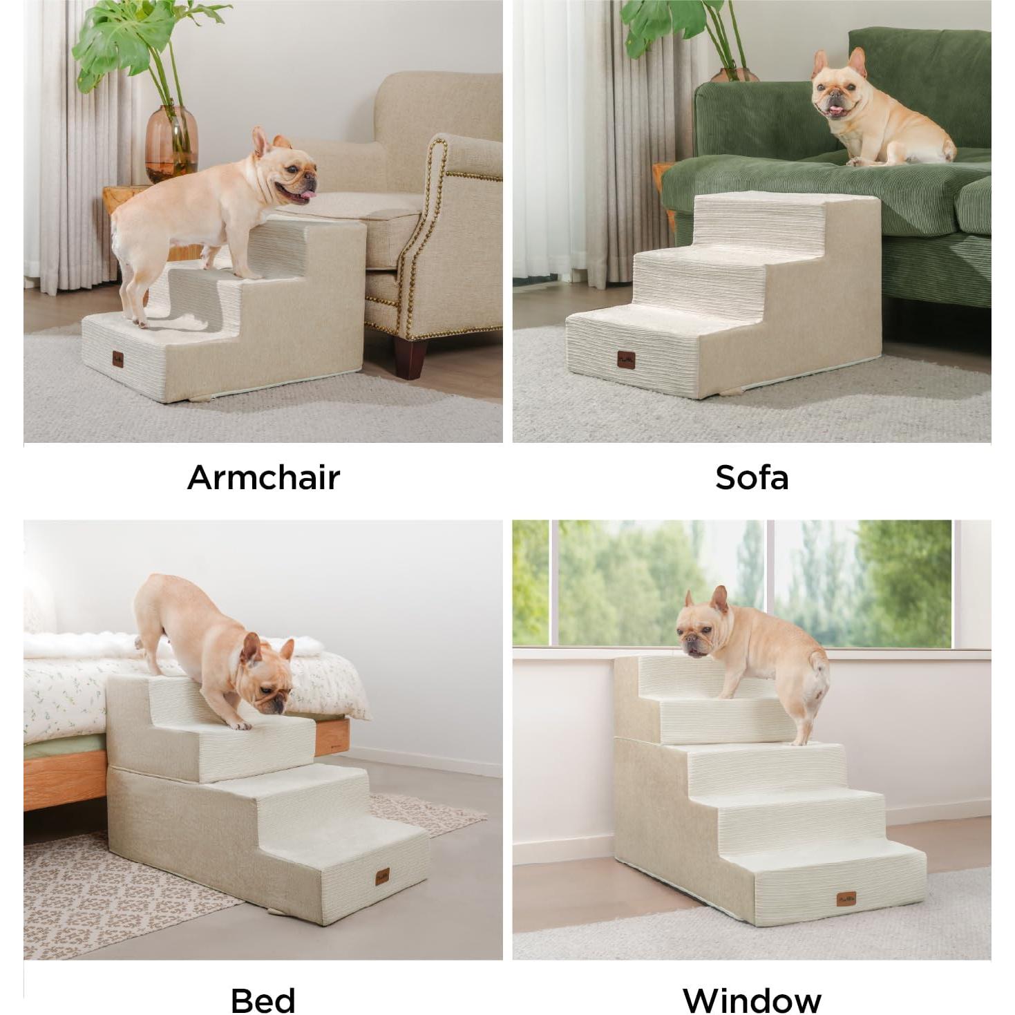 Escaleras para Perros Made4Pets 3 Escalones Beige Antideslizantes