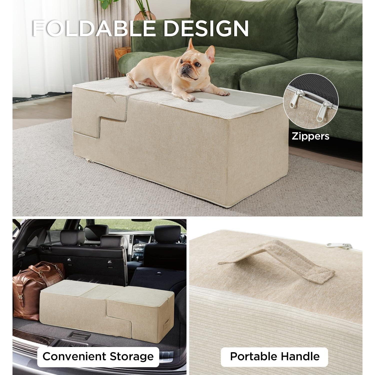 Escaleras para Perros Made4Pets 3 Escalones Beige Antideslizantes