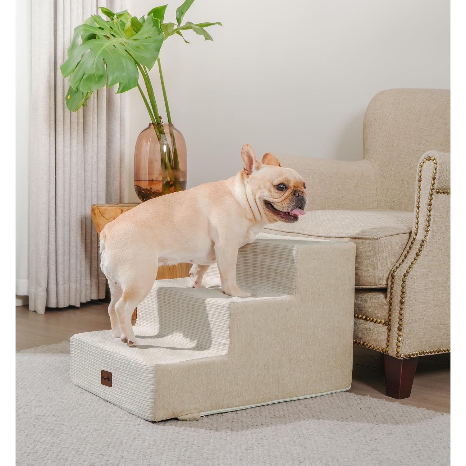 Escaleras para Perros Made4Pets 3 Escalones Beige Antideslizantes