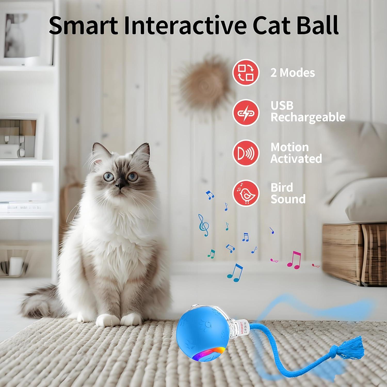 Juguete Interactivo para Gatos Tonosa O10 - Bola Automática Azul