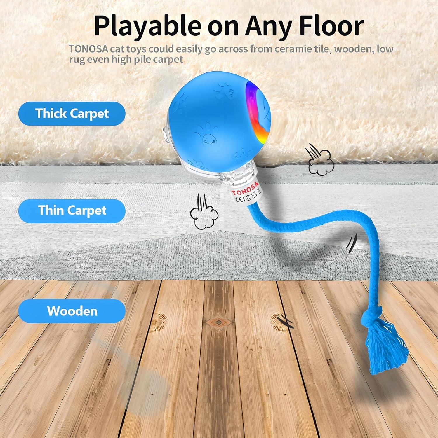 Juguete Interactivo para Gatos Tonosa O10 - Bola Automática Azul