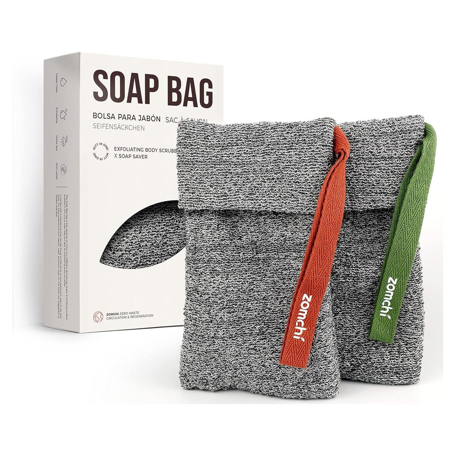 Bolsas de Jabón Exfoliantes ZOMCHI 2 Piezas para Ducha