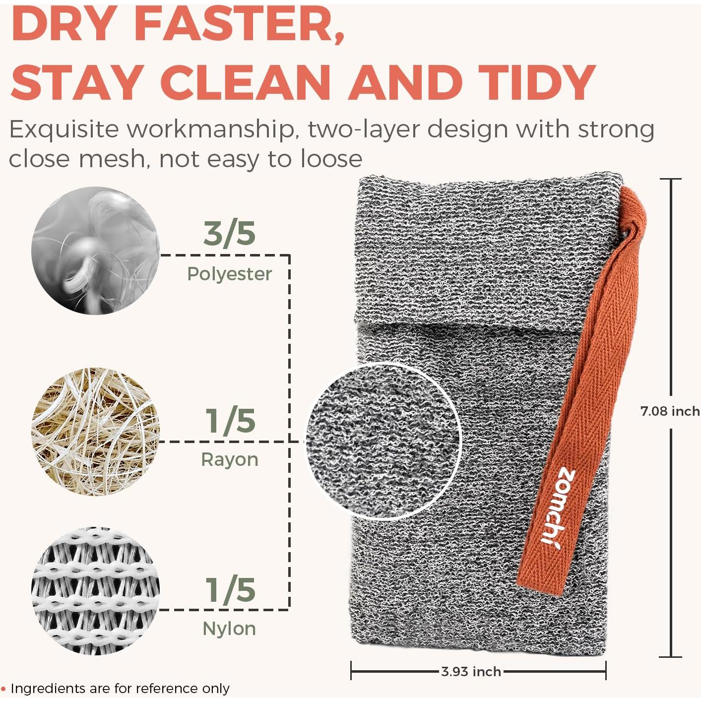 Bolsas de Jabón Exfoliantes ZOMCHI 2 Piezas para Ducha