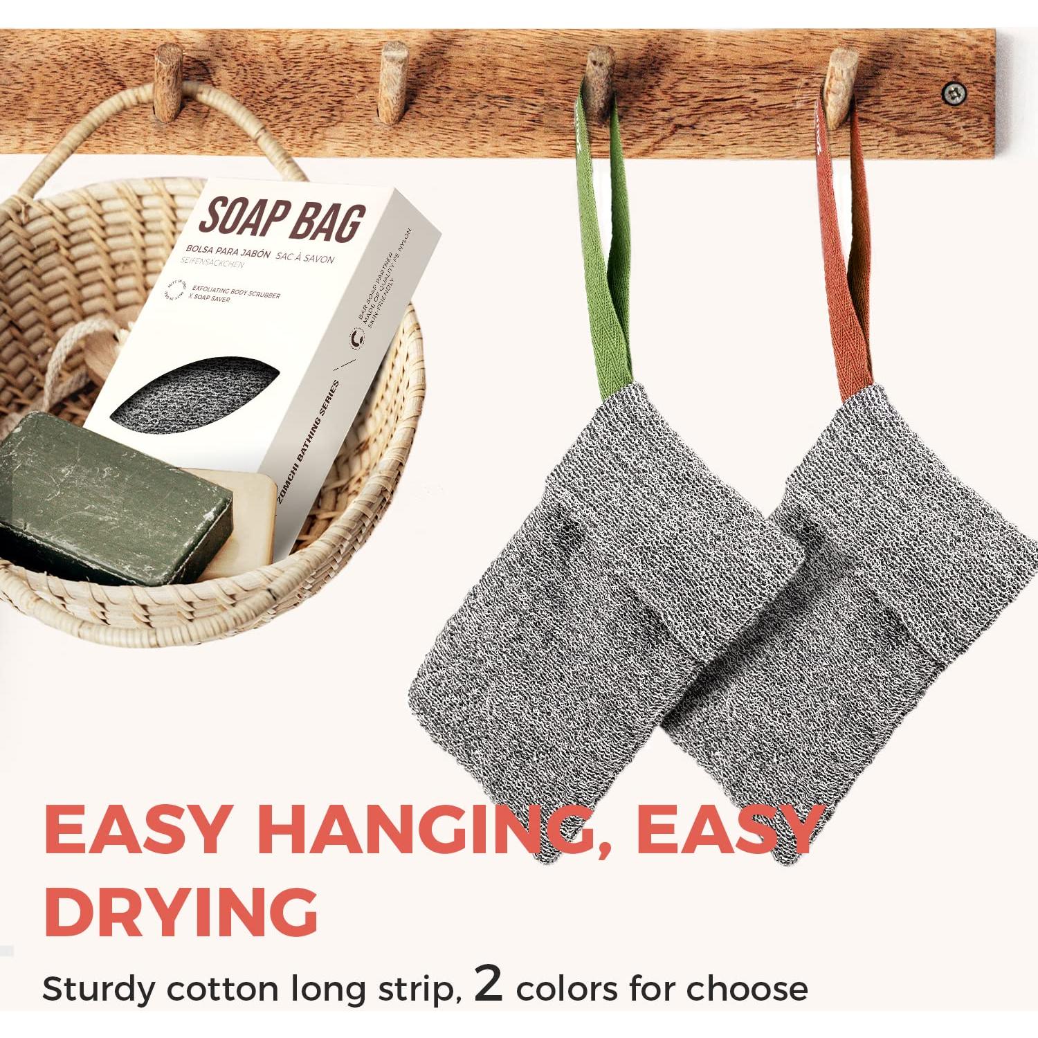 Bolsas de Jabón Exfoliantes ZOMCHI 2 Piezas para Ducha