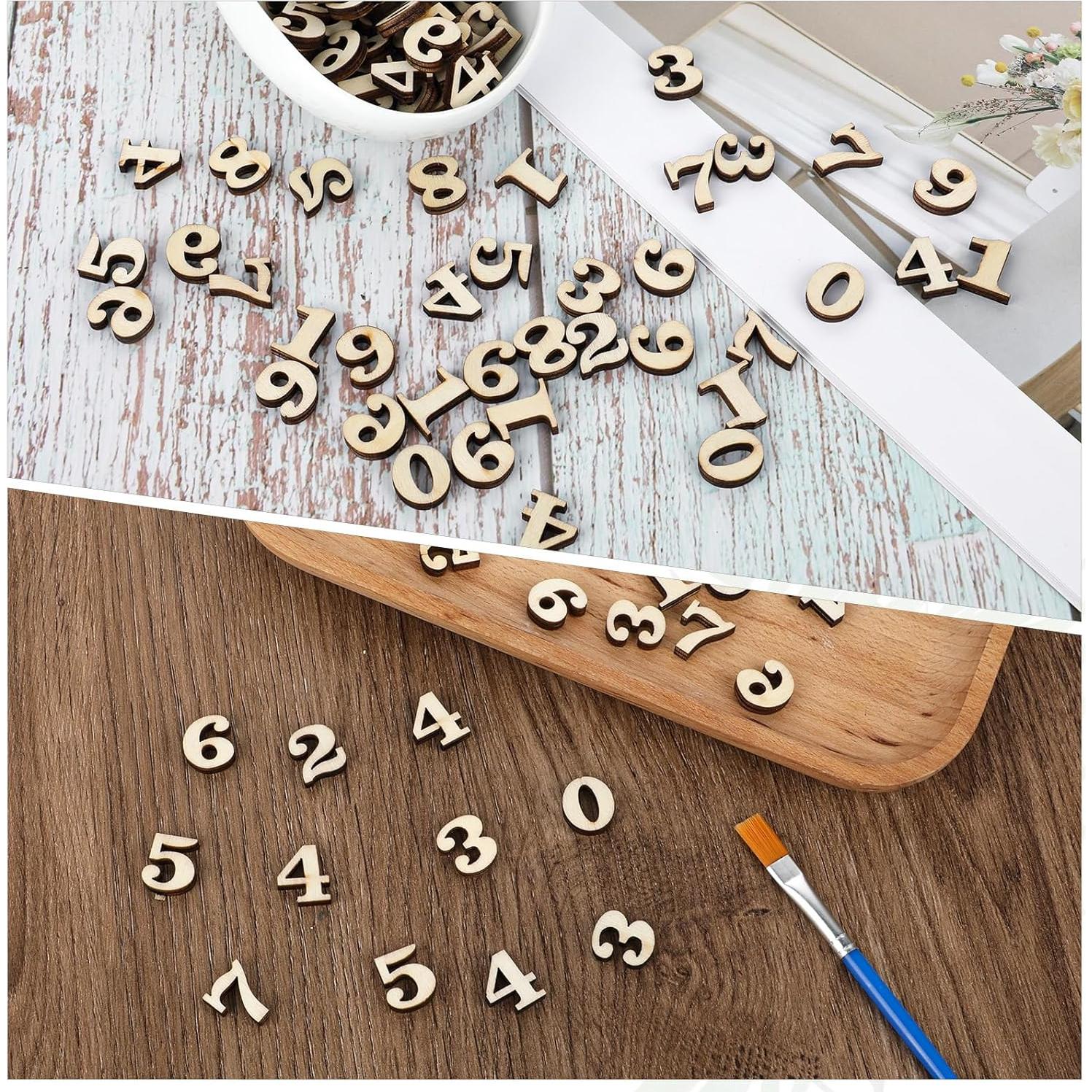 Números de Madera Natural Molain 100 Piezas 15mm DIY