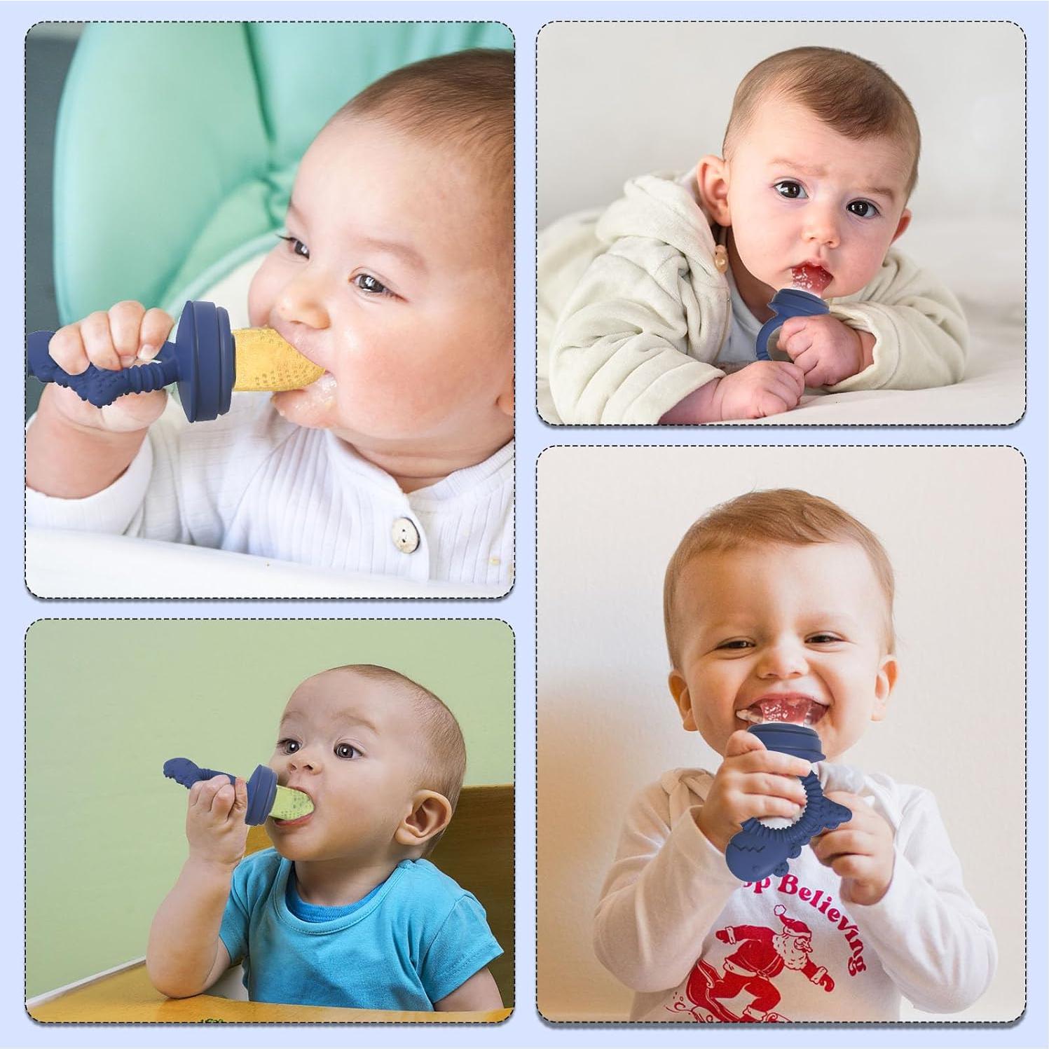 Moldes de Popsicle y Alimentador de Frutas btrfe - Silicona Azul