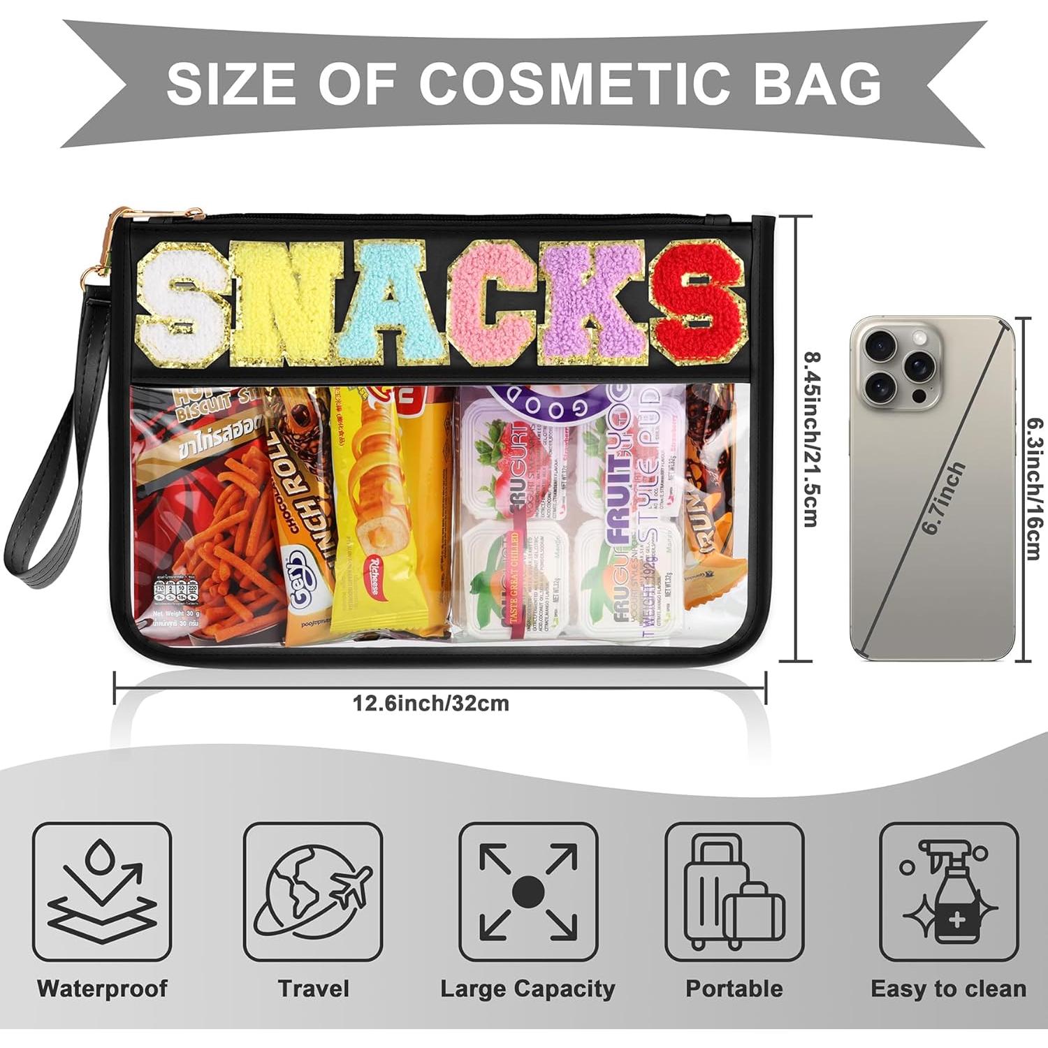 Bolsa de Snack y Maquillaje Impermeable TESAFNG Negra 31x21.5 cm