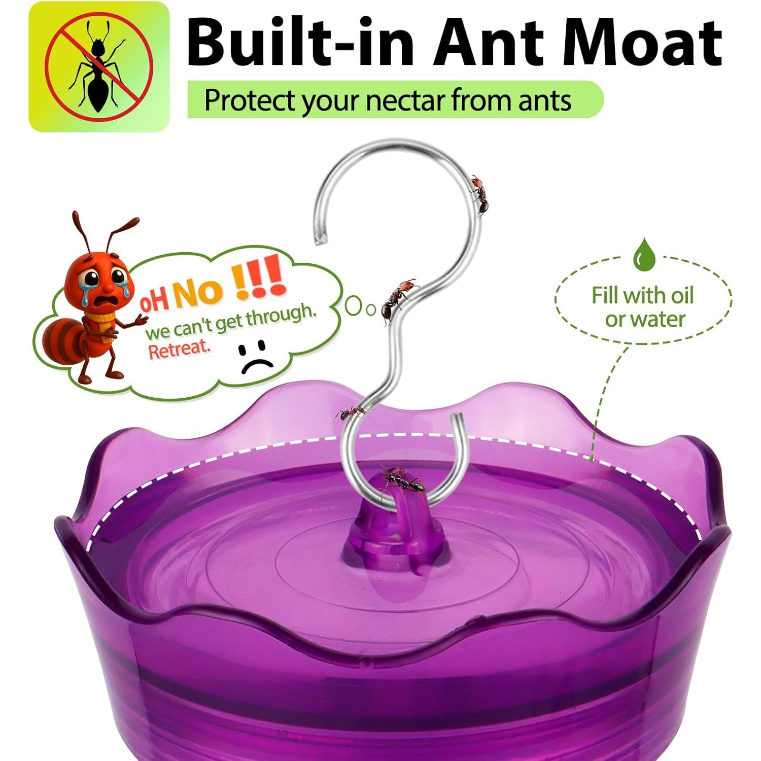 Comedero para colibrí XAROO de vidrio 425g con trampa para hormigas