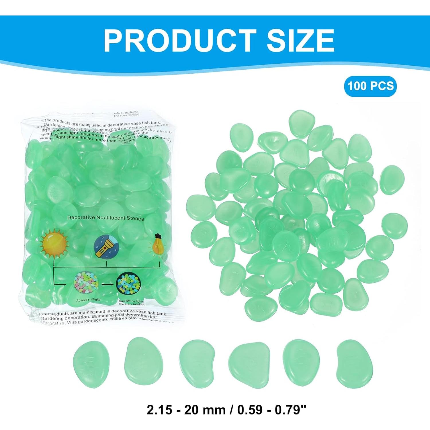 Piedras Brillantes PATIKIL 100 Pcs Cian para Jardín y Acuarios