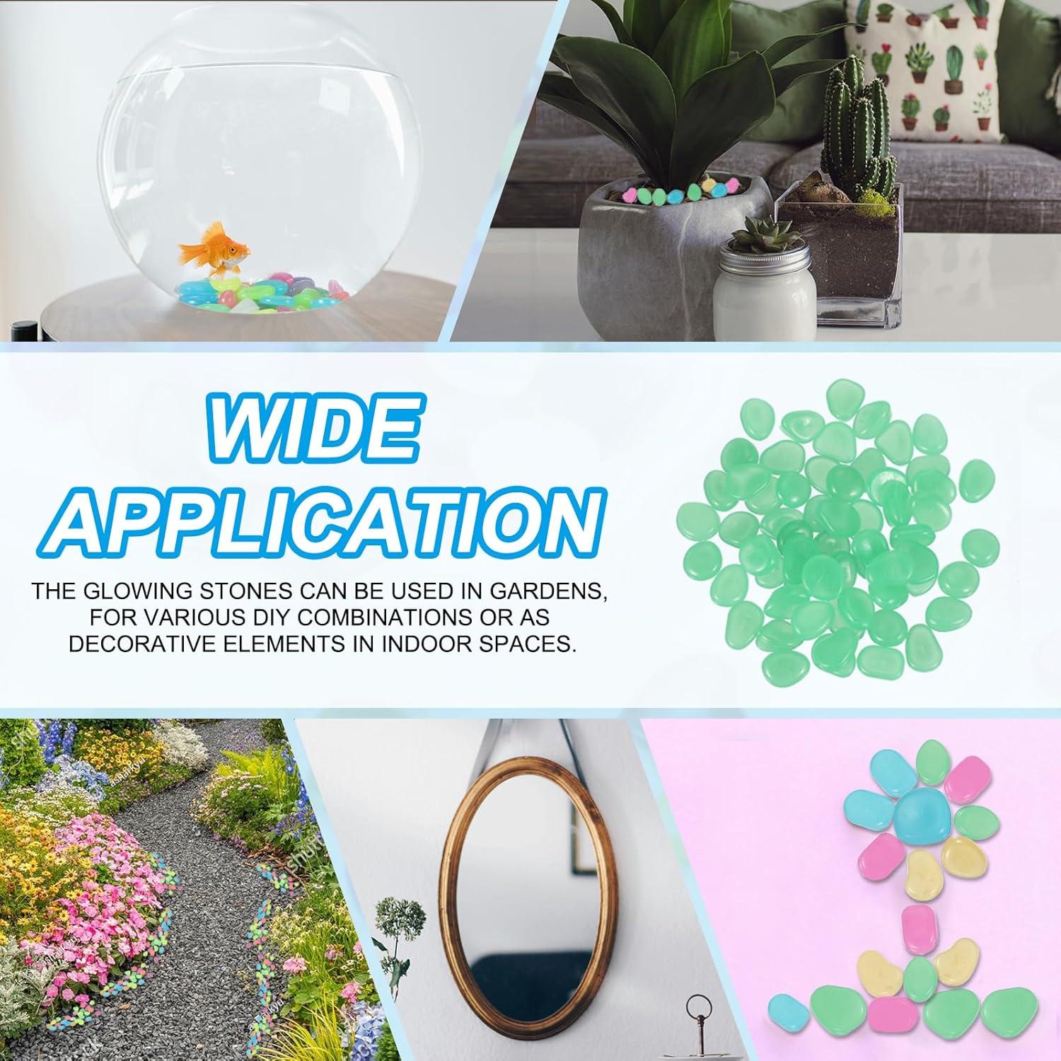 Piedras Brillantes PATIKIL 100 Pcs Cian para Jardín y Acuarios