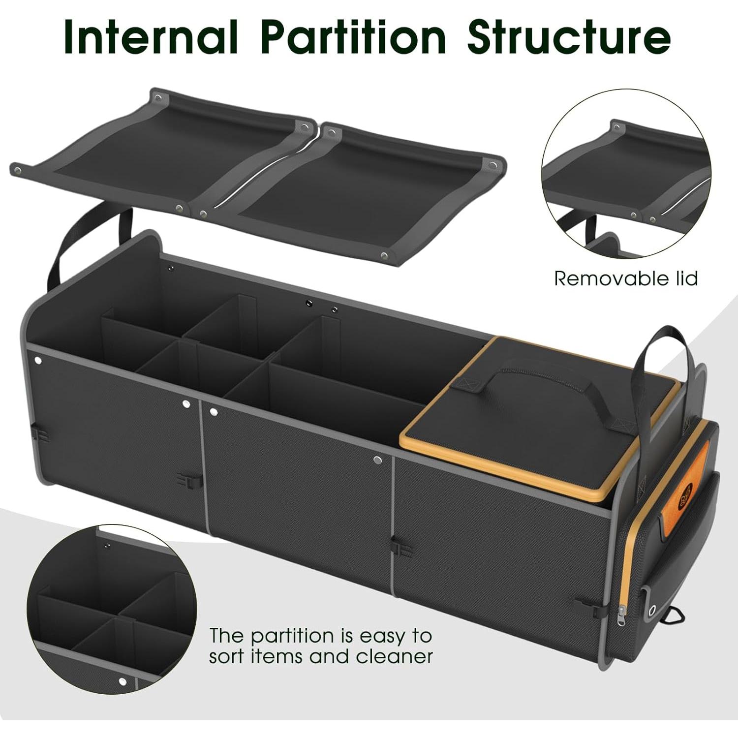 Organizador de Maletero SugarFox 95L Impermeable Plegable Negro