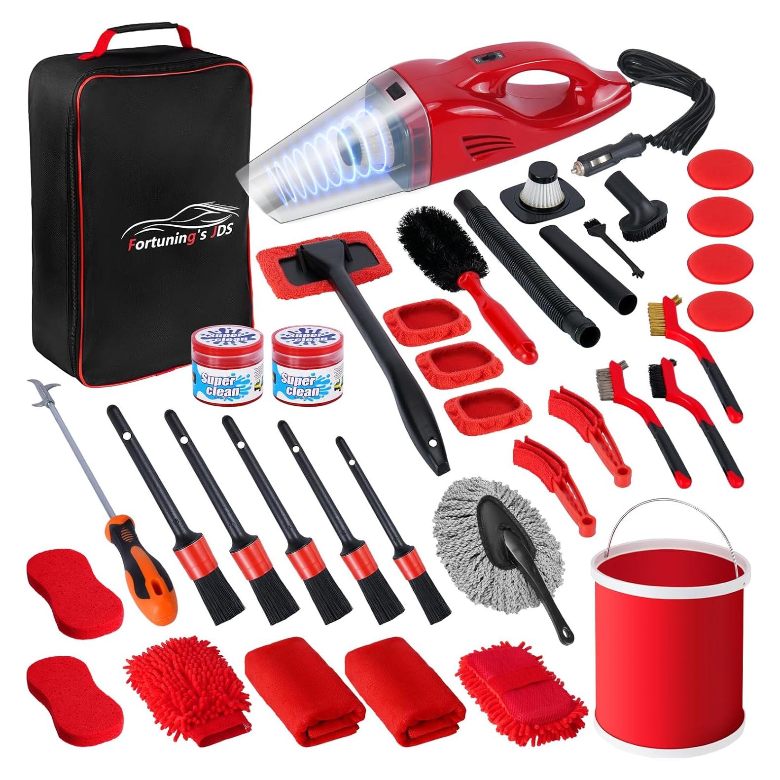 Kit de Detalle de Coche 37PCS Fortuning's JDS con Aspiradora