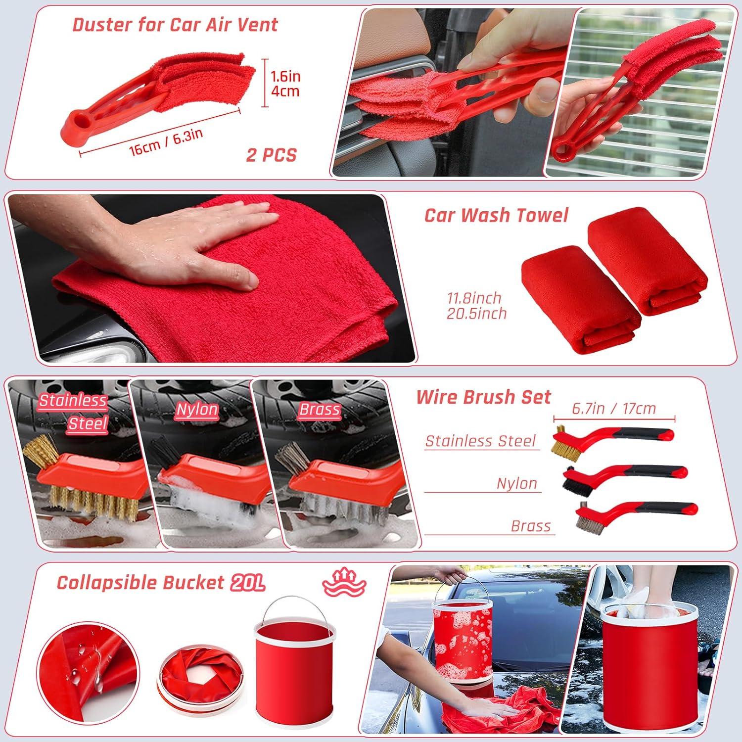 Kit de Detalle de Coche 37PCS Fortuning's JDS con Aspiradora