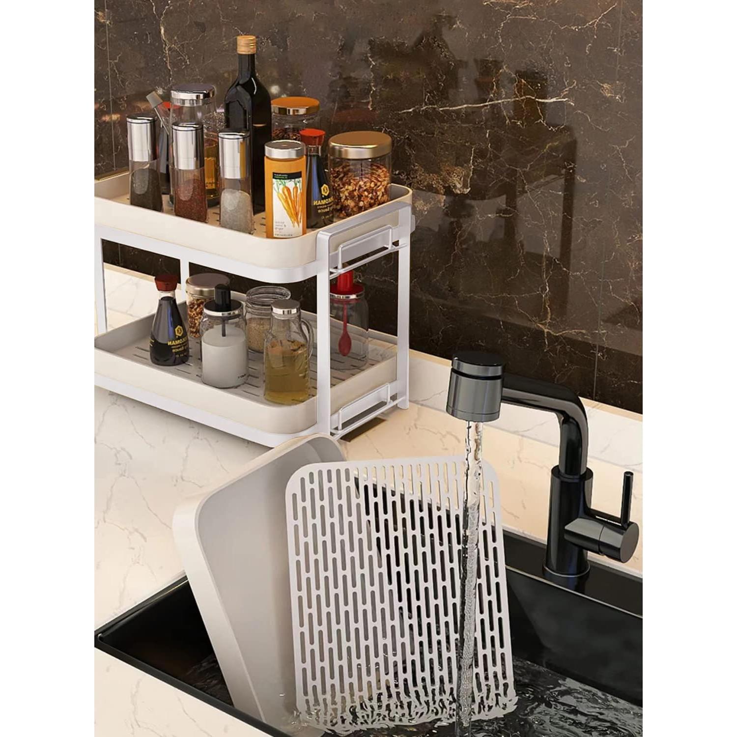 Estante para Secar Tazas Zosenley 2 Niveles con Bandeja Drenaje