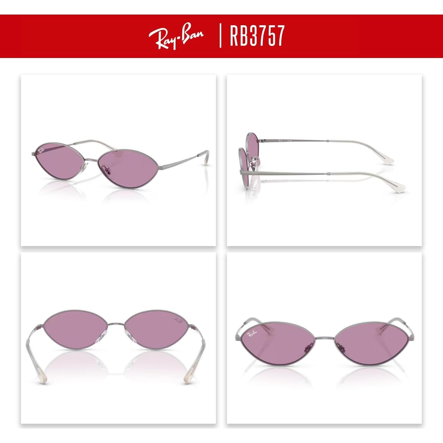 Gafas de sol Ray-Ban RB3757 Kai Oval Unisex Gunmetal 56mm